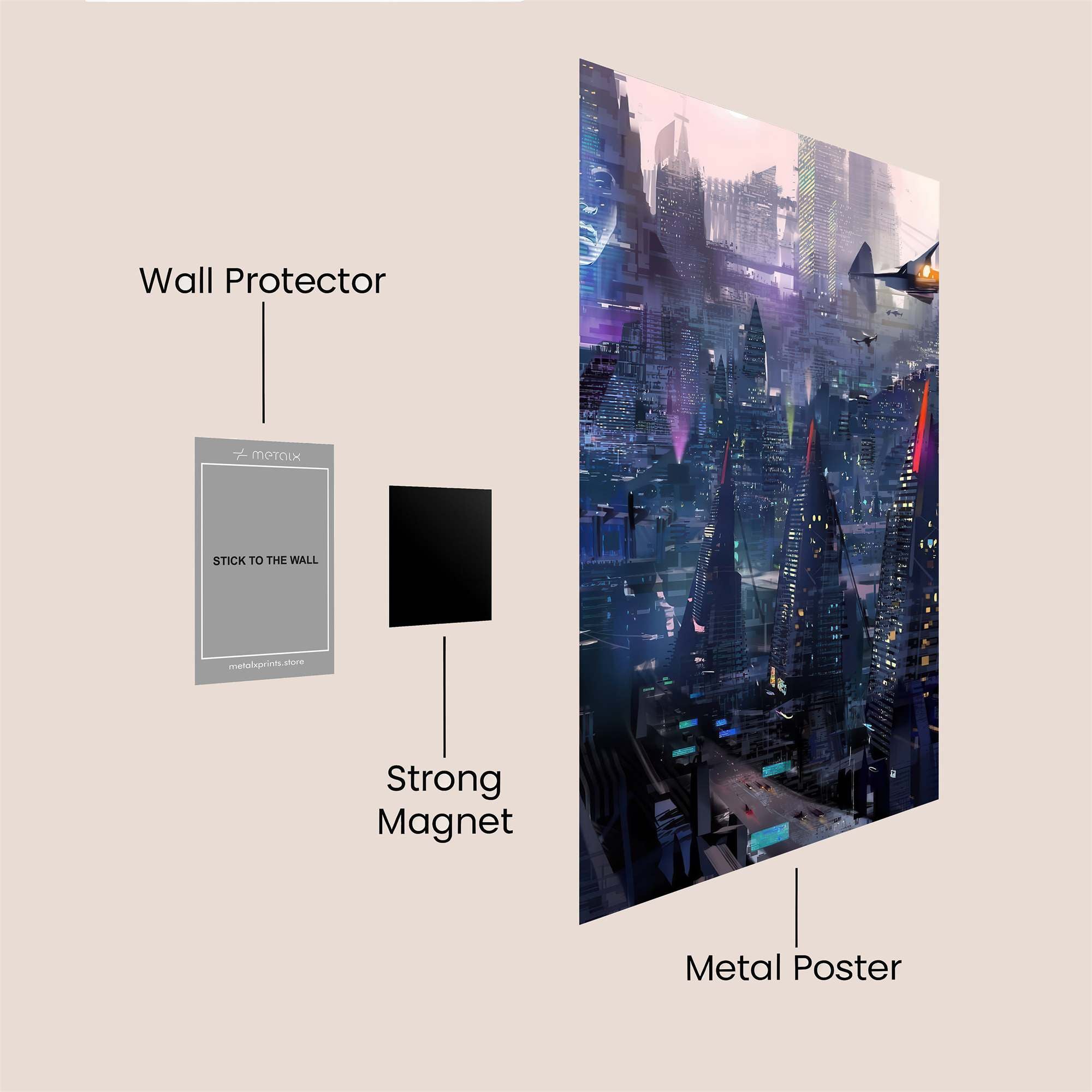 Futuristic Reverie Safe Wall Magnetic / M
