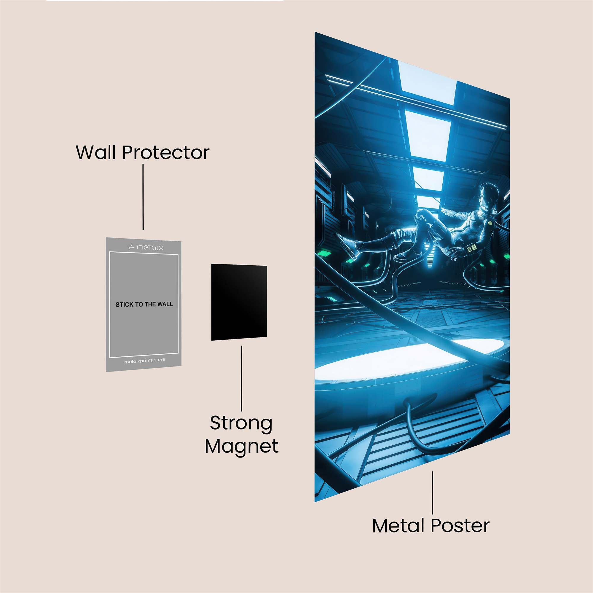 Futuristic Suspension Safe Wall Magnetic / M