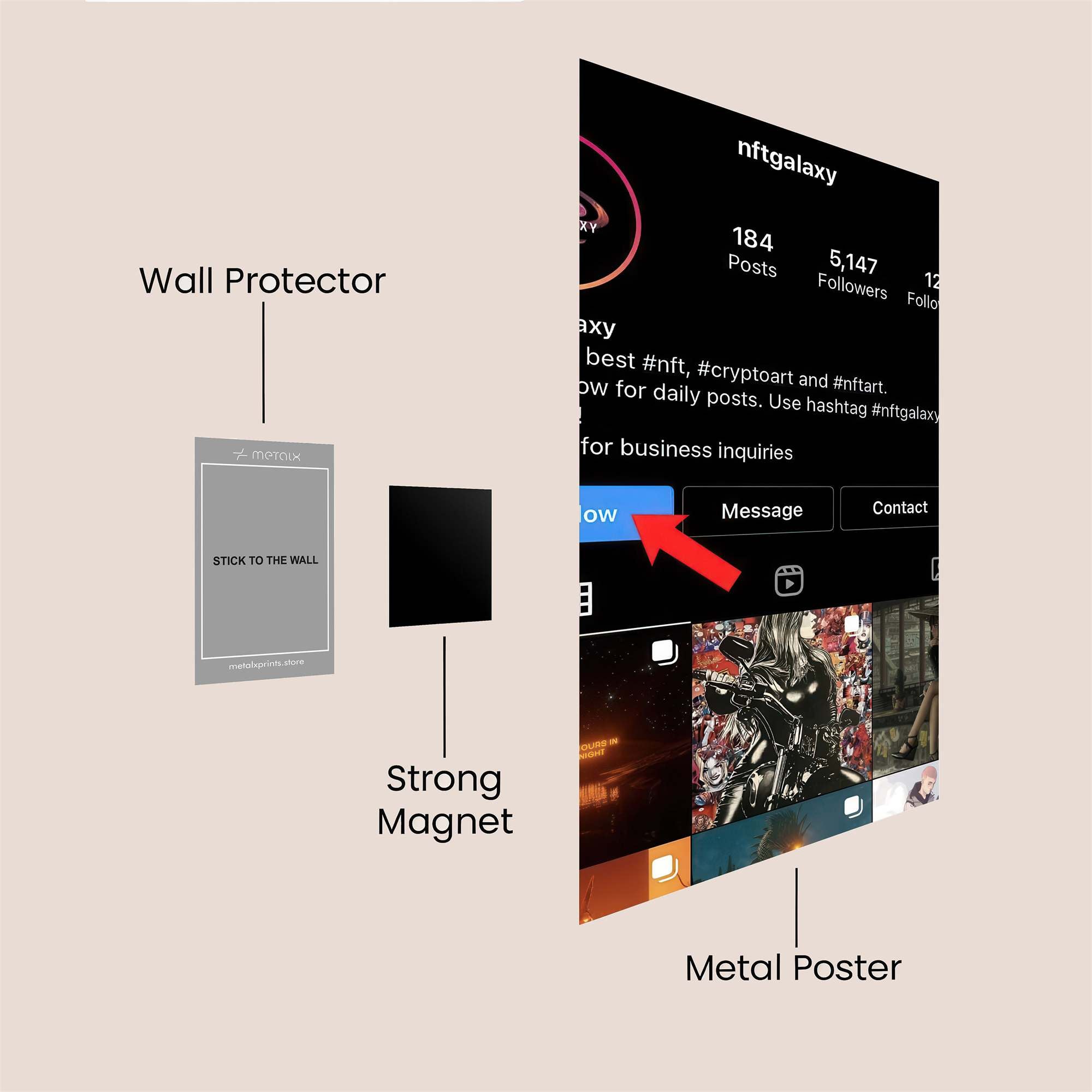Neon Solitude Safe Wall Magnetic / M