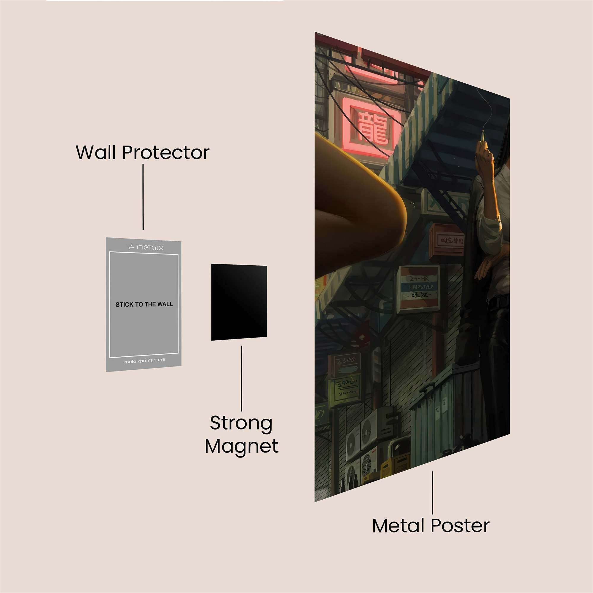 Neon Contemplation Safe Wall Magnetic / M