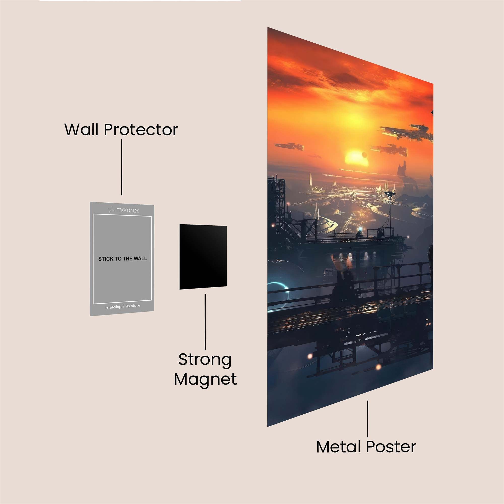 Futuristic Dusk Safe Wall Magnetic / M