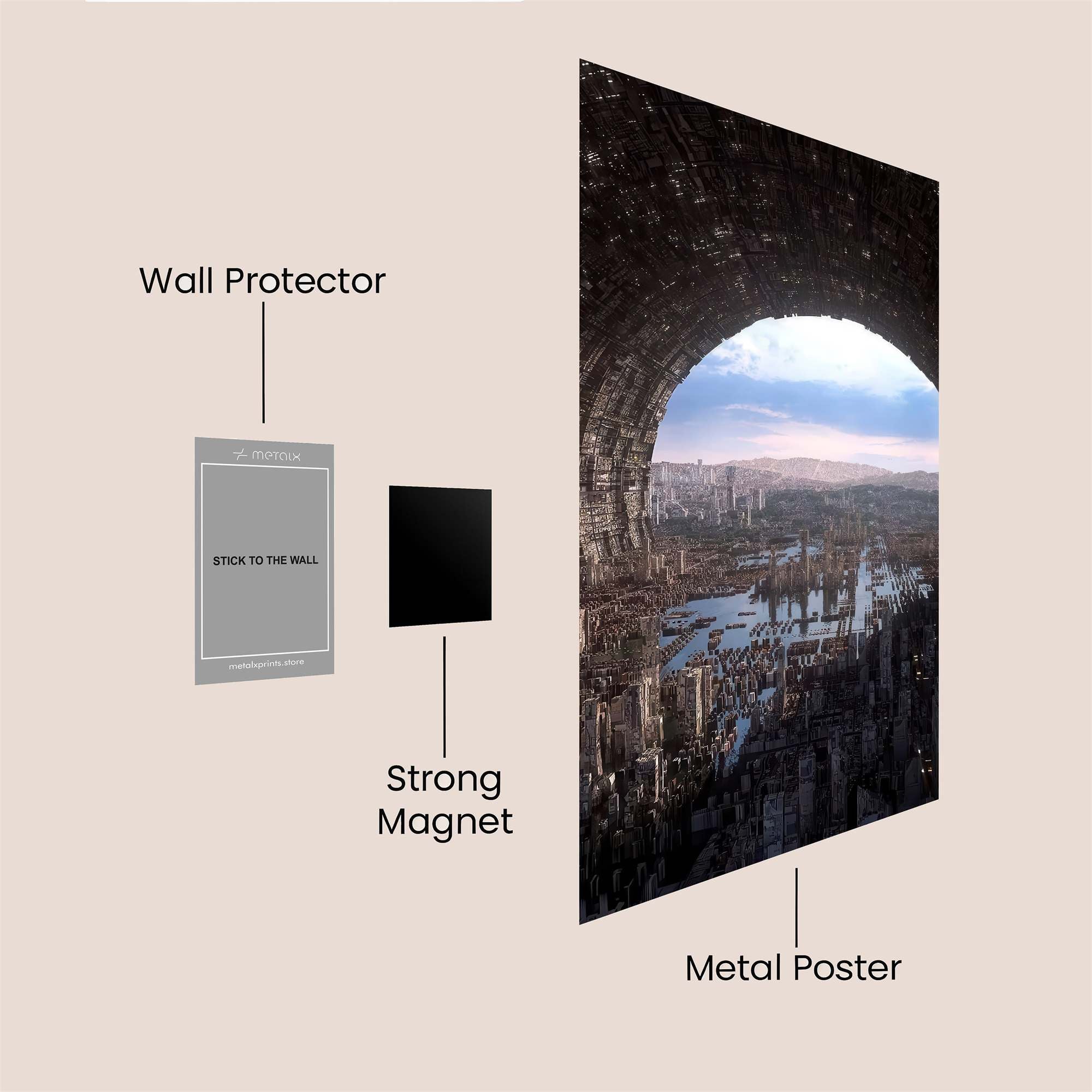 Cityscape Whimsy Safe Wall Magnetic / M