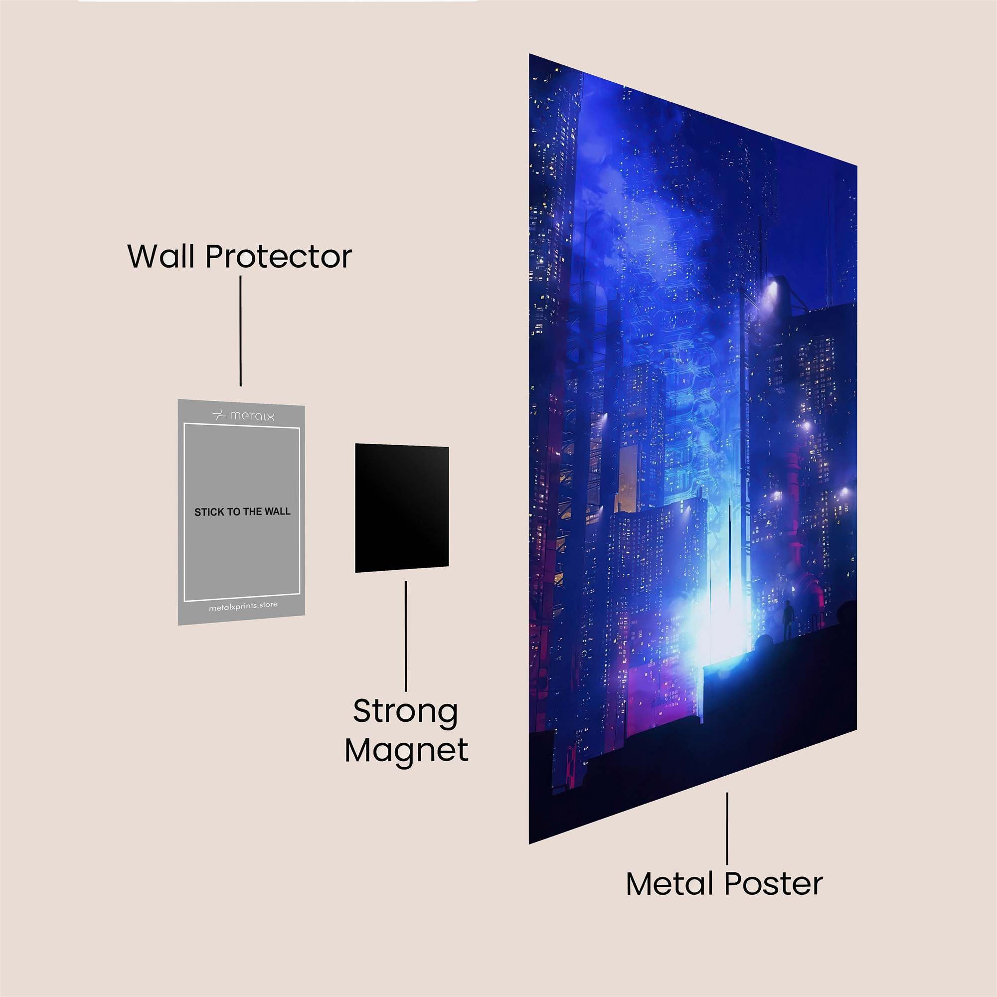 Neon Dreamscape Safe Wall Magnetic / M