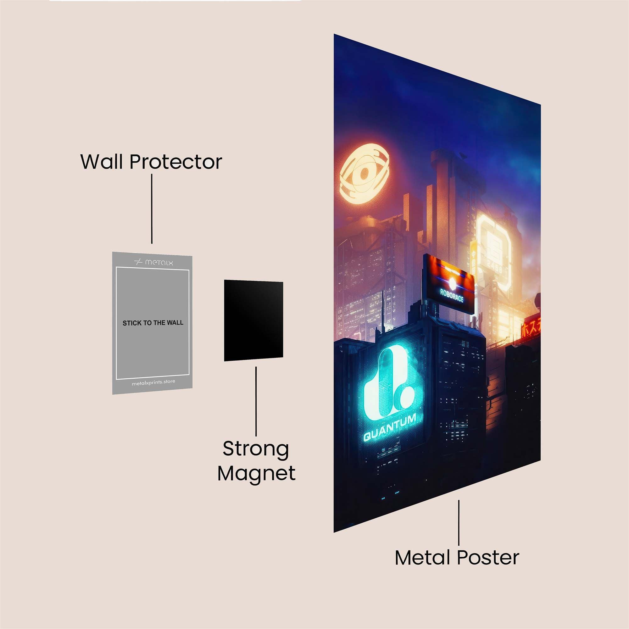 Neon Dreamscape Safe Wall Magnetic / M