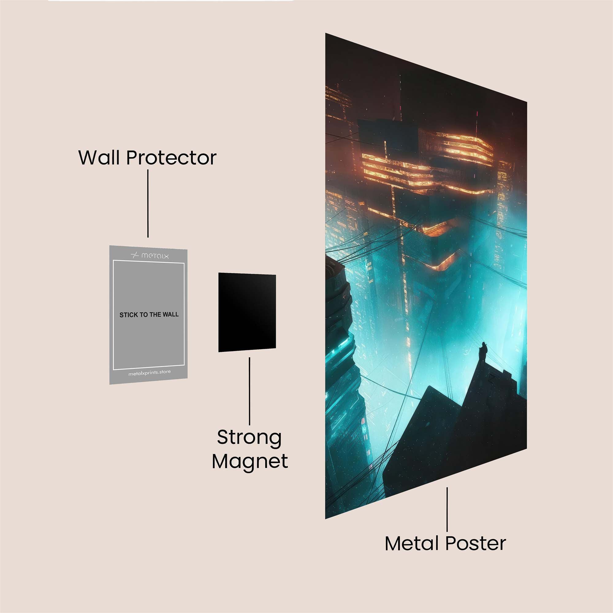 Neon Serenity Safe Wall Magnetic / M