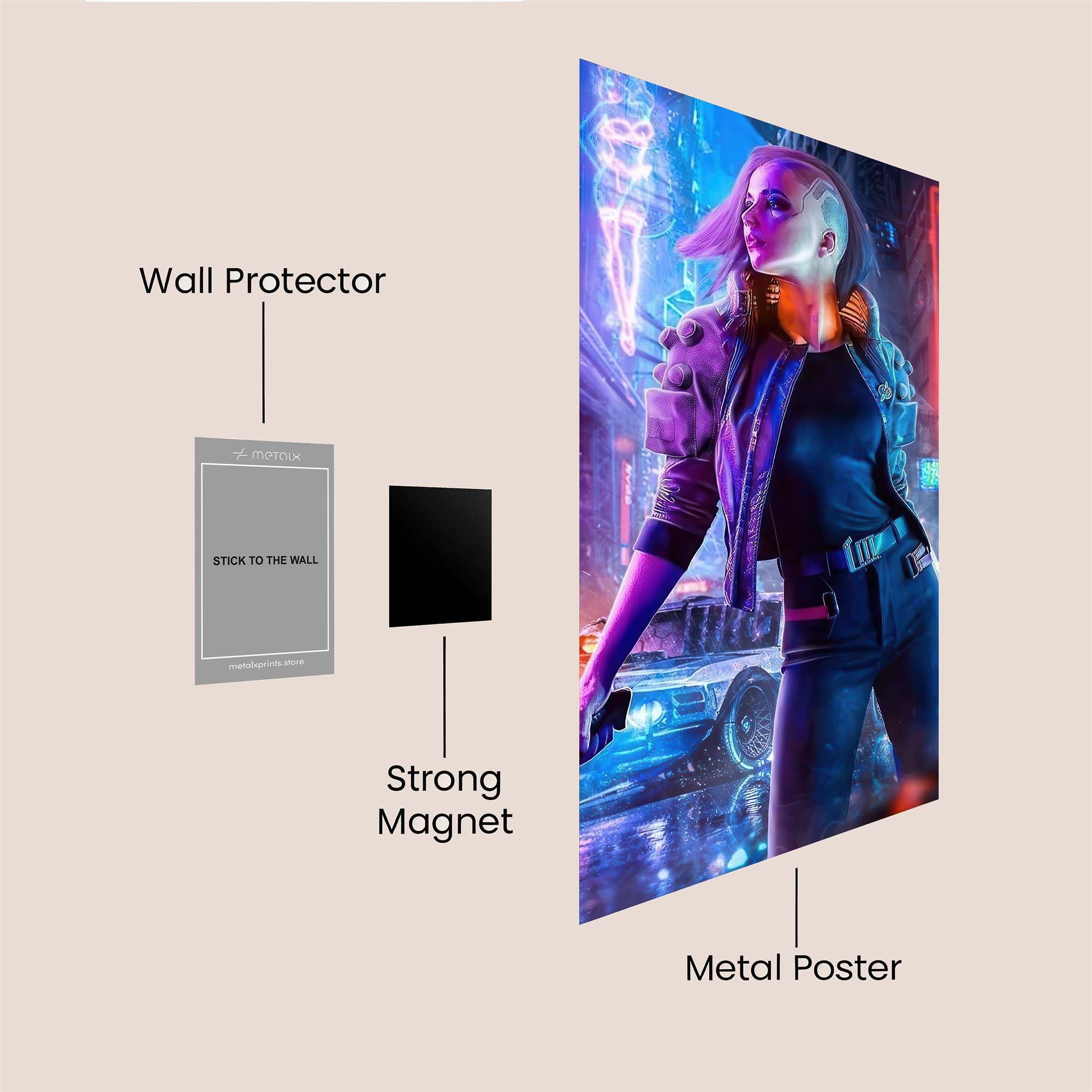 Neon Vigilance Safe Wall Magnetic / M