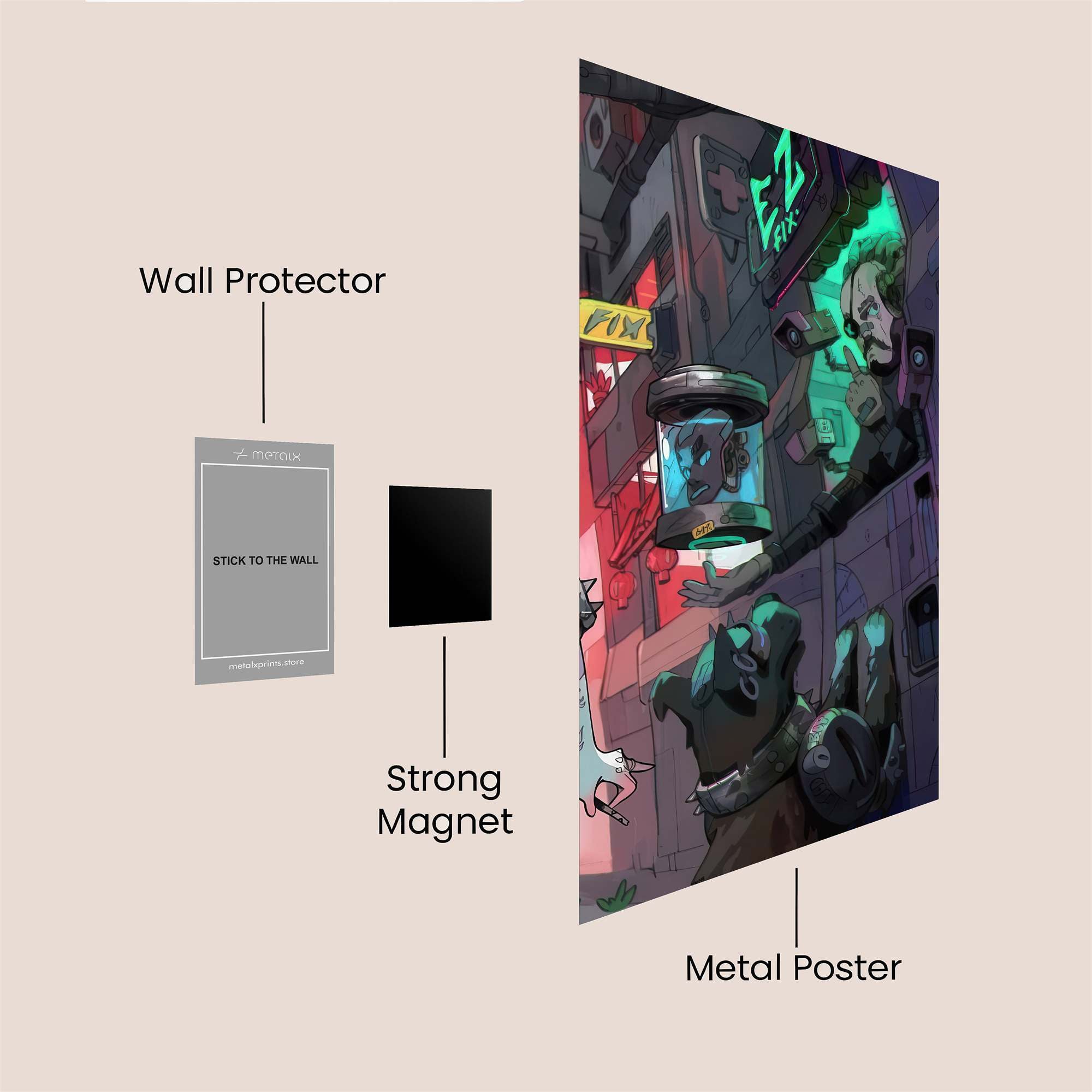 Cyberpunk Vibrance Safe Wall Magnetic / M