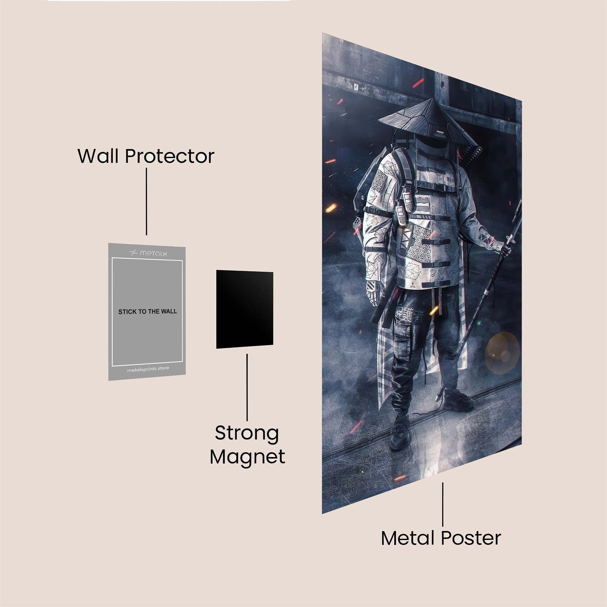 Cyber Samurai Safe Wall Magnetic / M