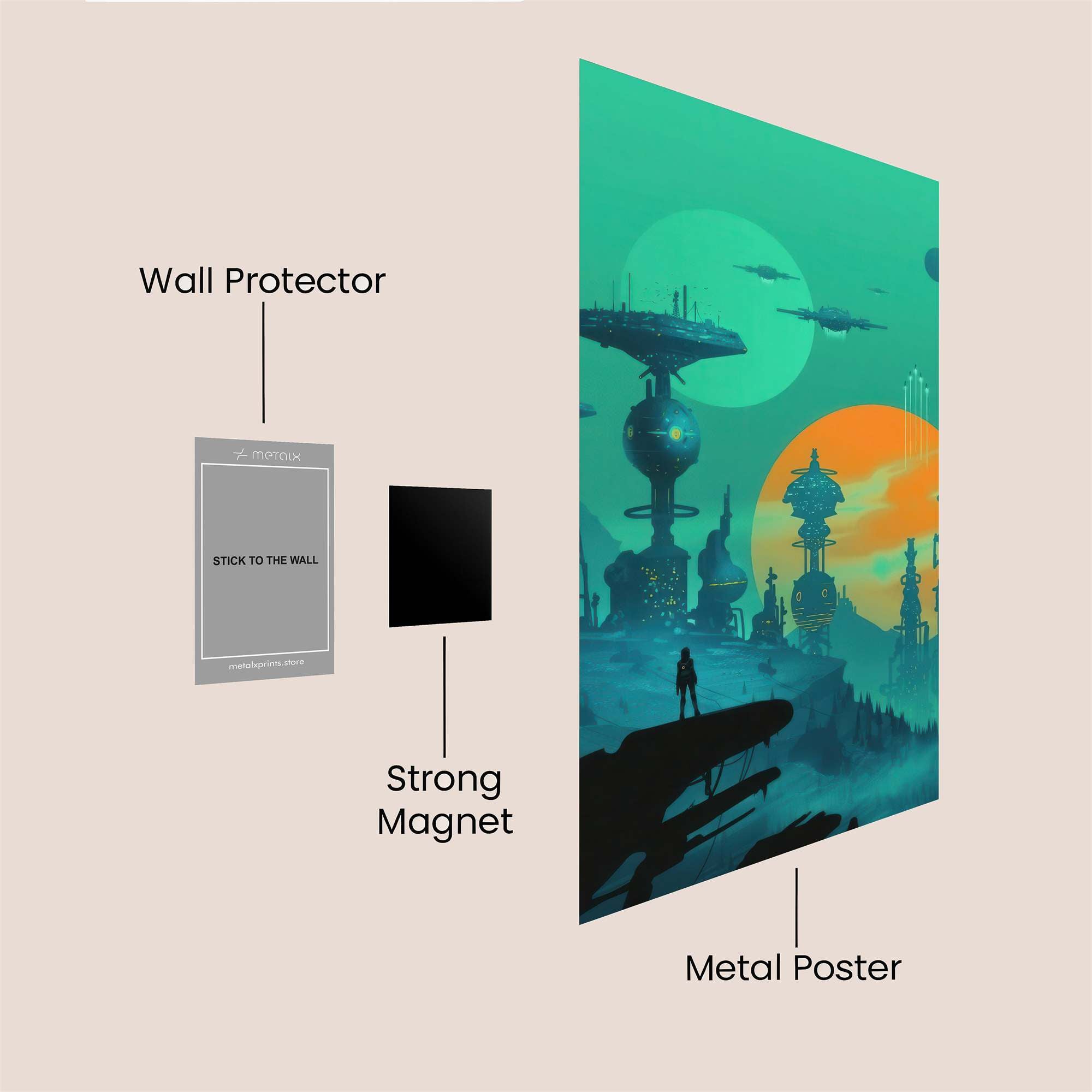 Futuristic Reverie Safe Wall Magnetic / M