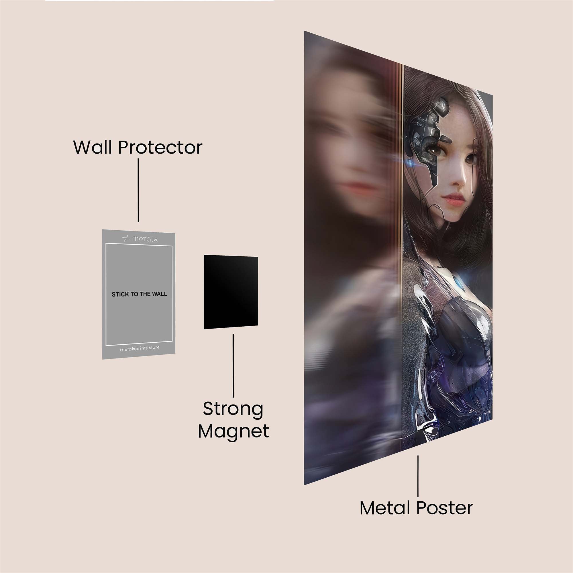 Cyborg Reflection Safe Wall Magnetic / M