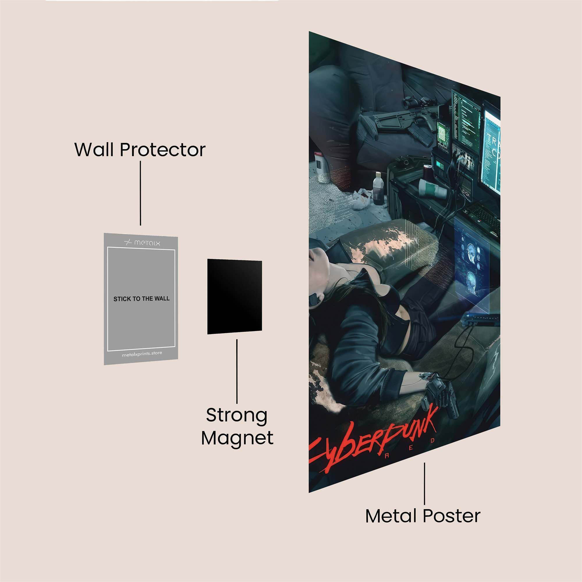 Cyberpunk Reflection Safe Wall Magnetic / M