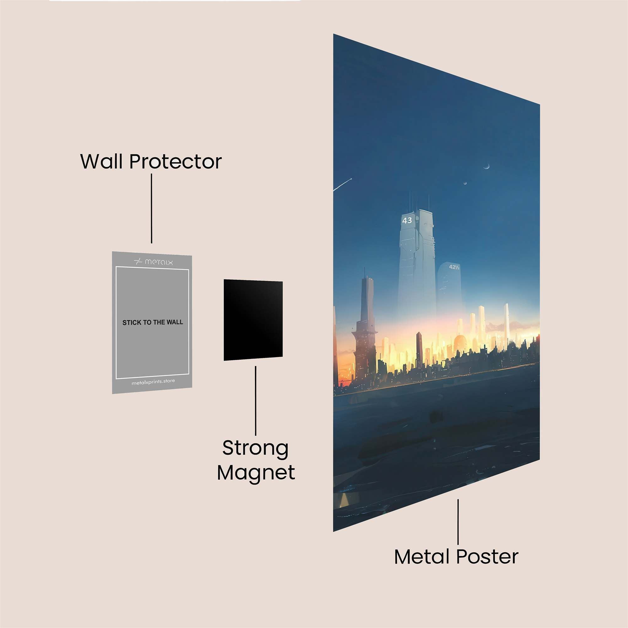 Futuristic Dawn Safe Wall Magnetic / M