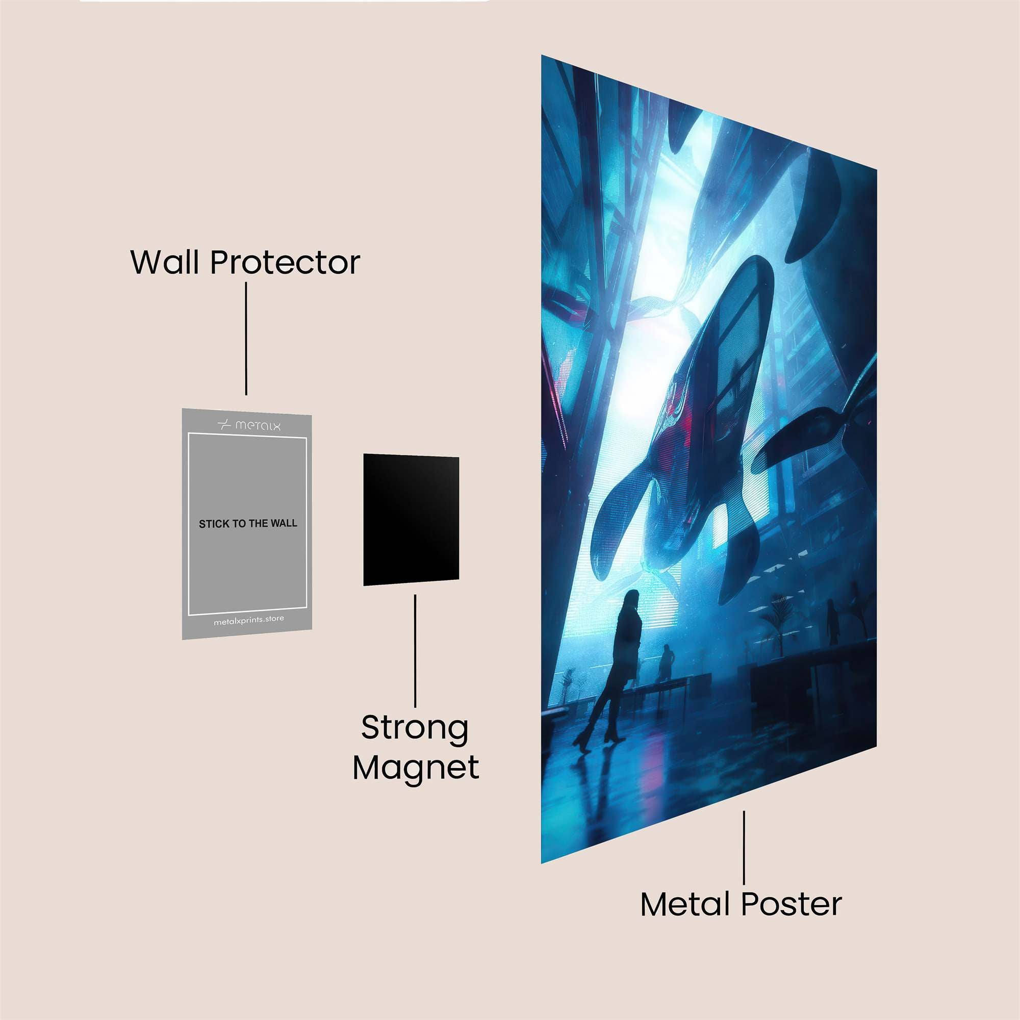 Whale Dreamscape Safe Wall Magnetic / M