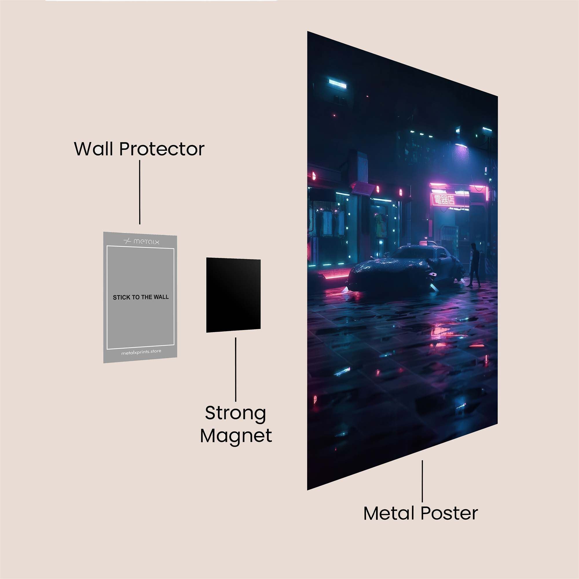 Neon Serenity Safe Wall Magnetic / M