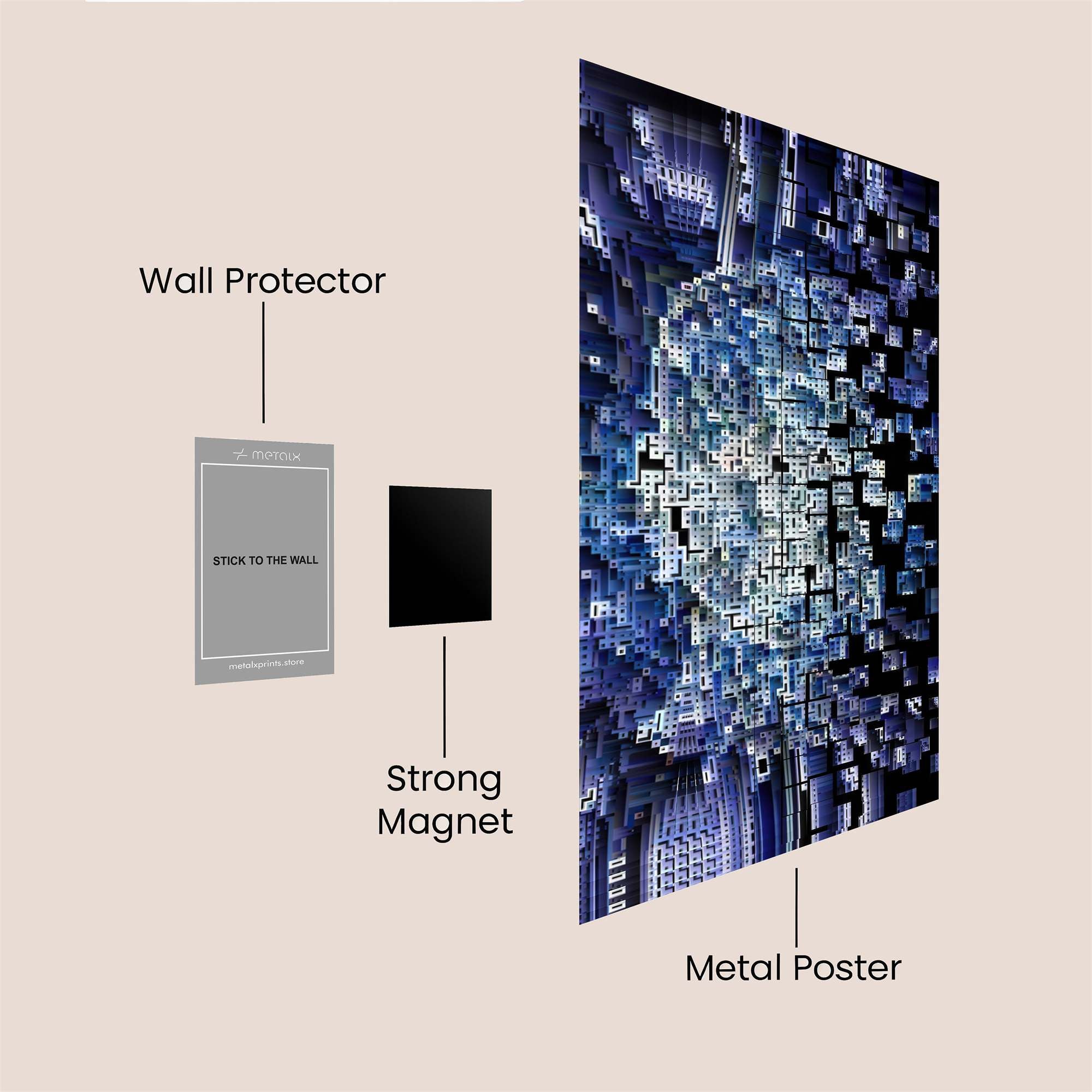 Digital Fractals Safe Wall Magnetic / M