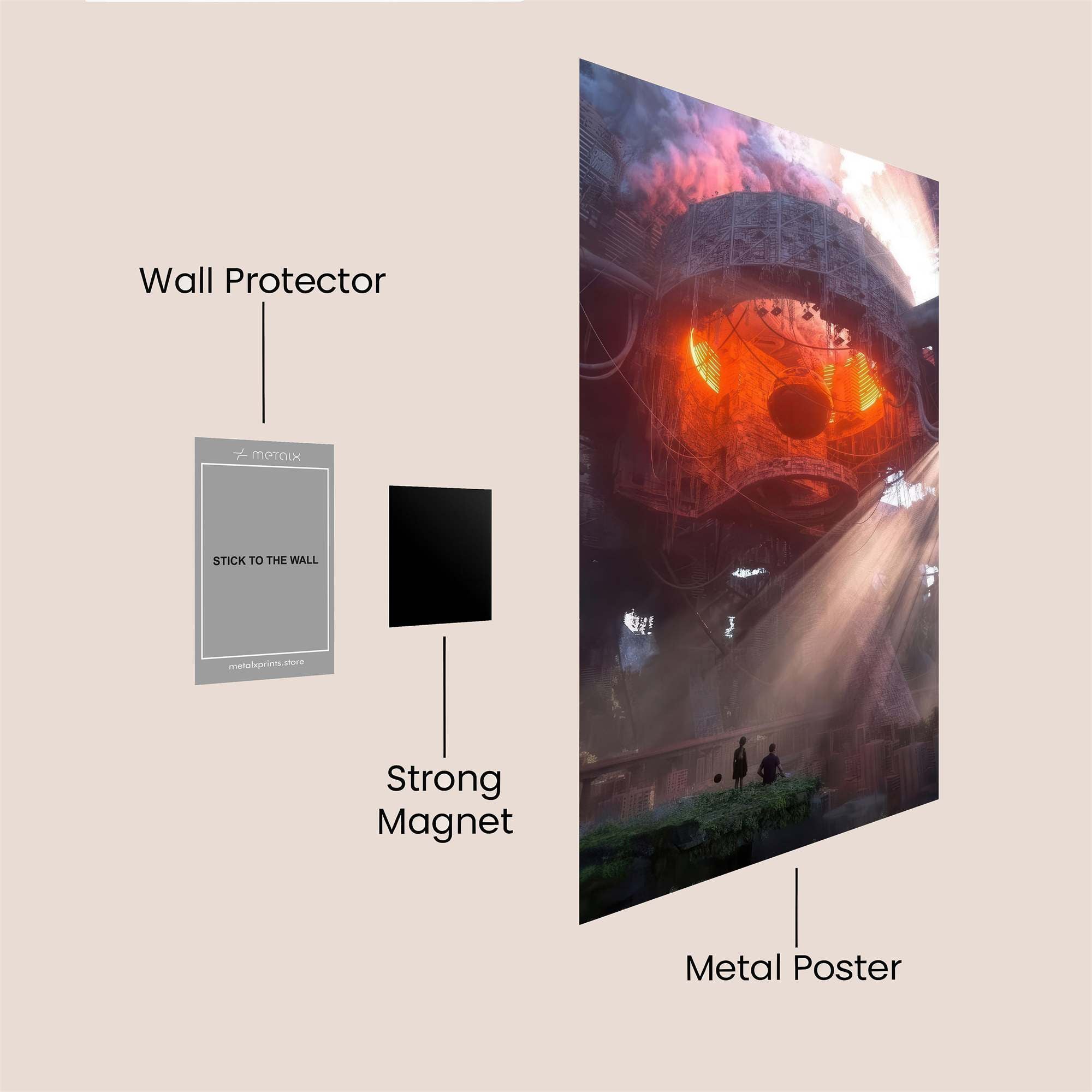 Futuristic Serenity Safe Wall Magnetic / M