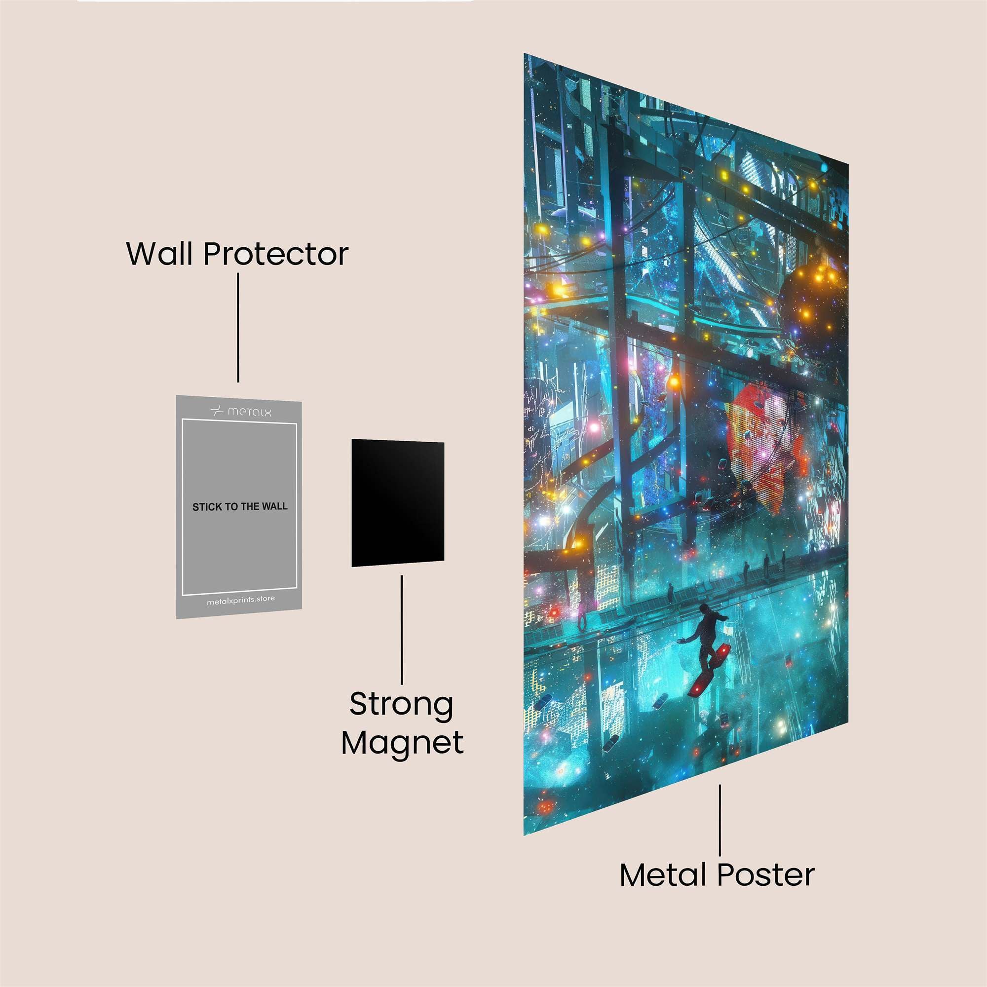 Neon Dreams Safe Wall Magnetic / M