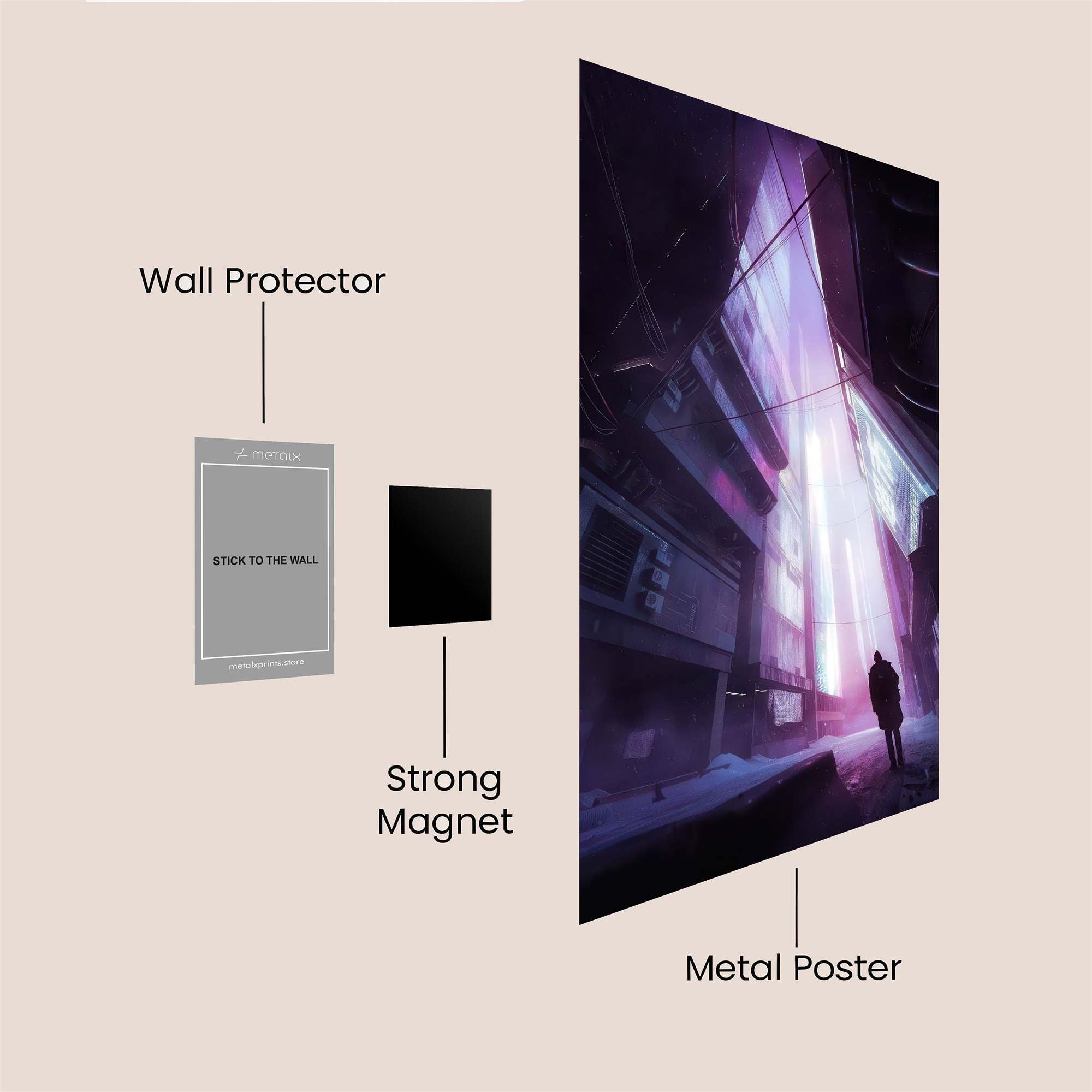 Neon Solitude Safe Wall Magnetic / M