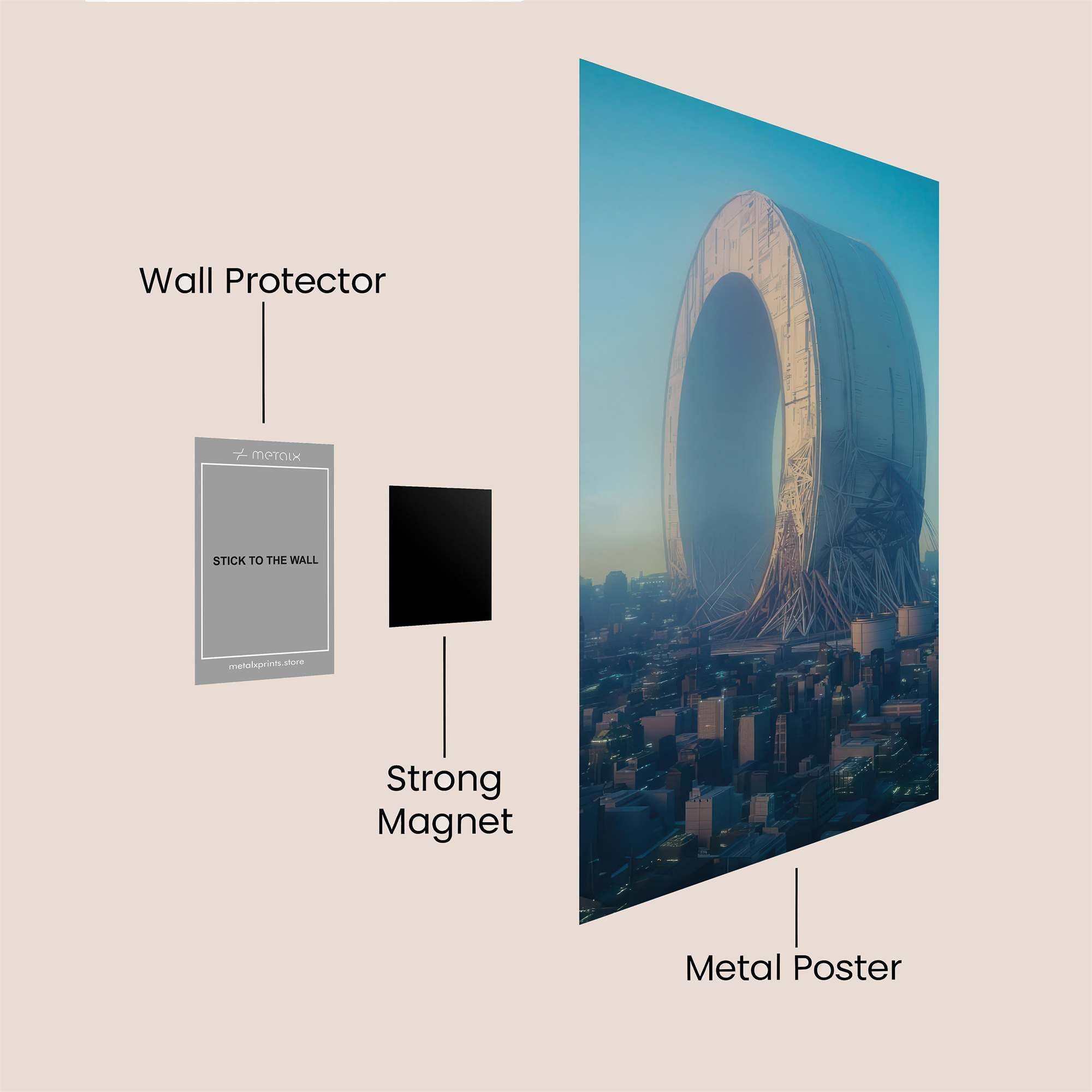 Futuristic Monolith Safe Wall Magnetic / M