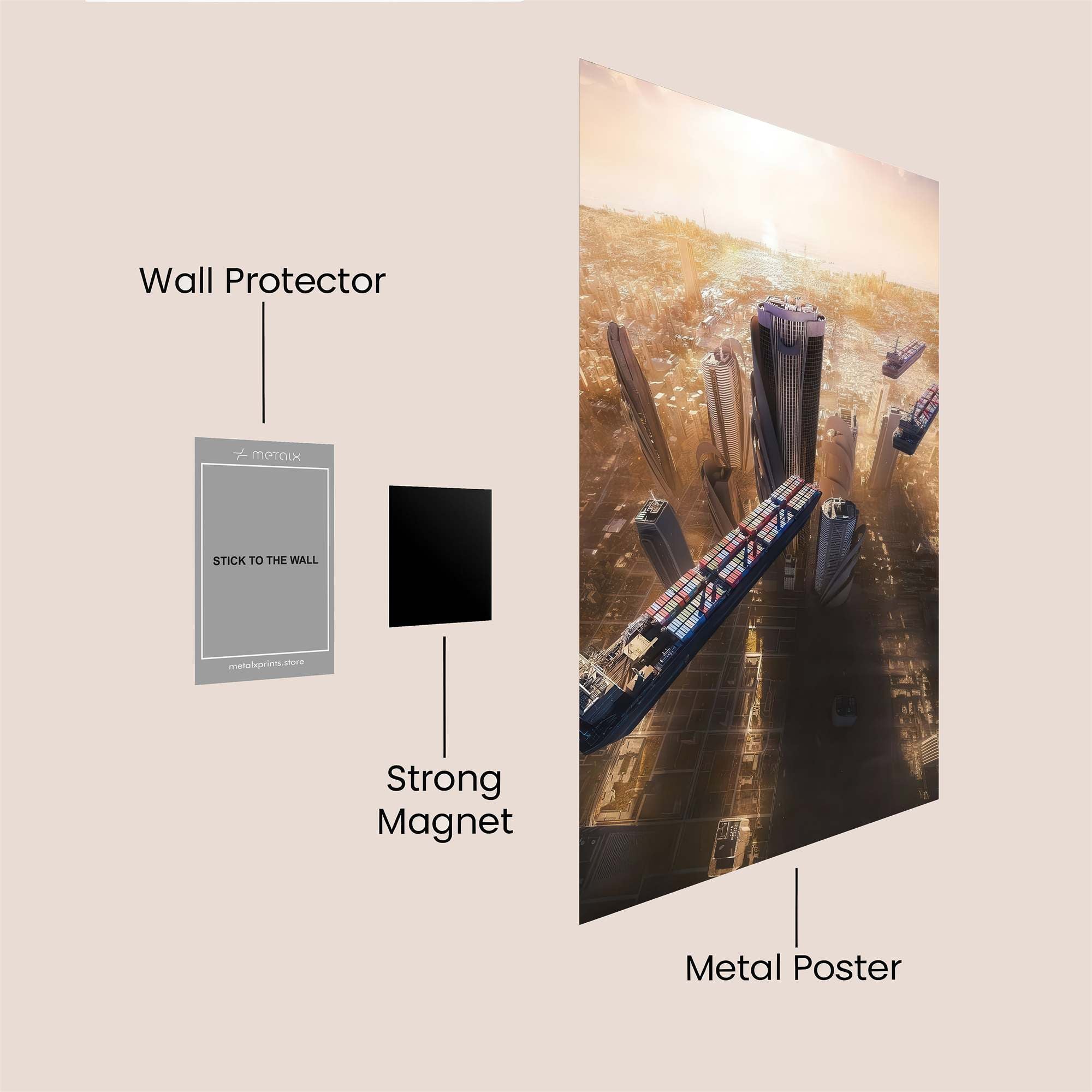 Floating Metropolis Safe Wall Magnetic / M