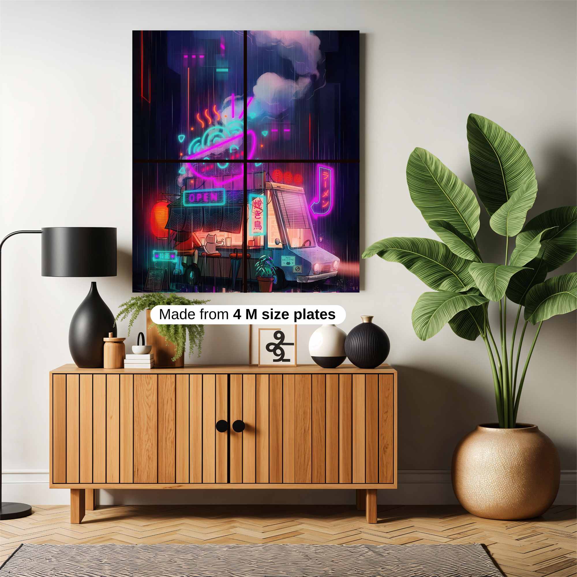 Neon Noodlescape Safe Wall Magnetic / M
