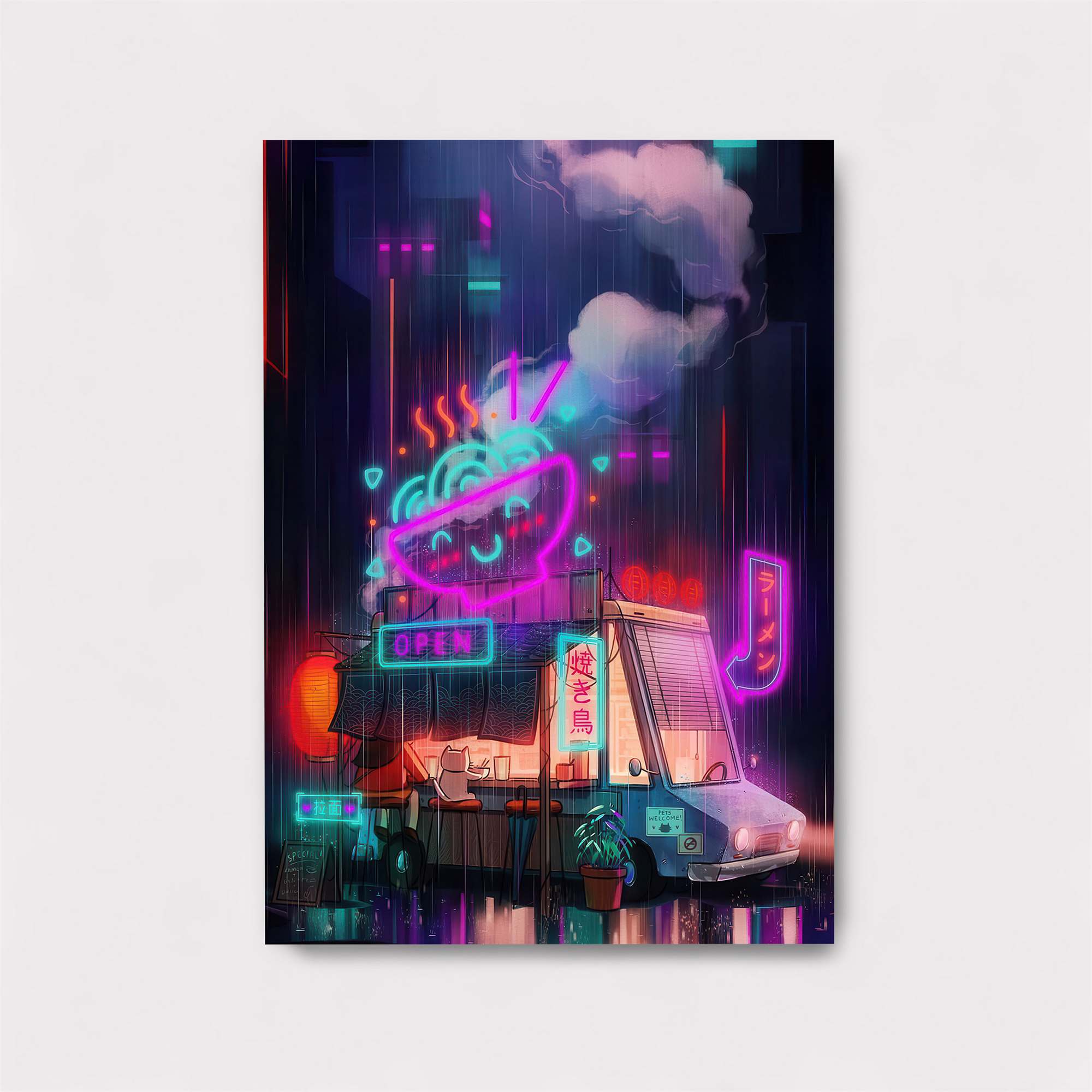 Neon Noodlescape Safe Wall Magnetic / M