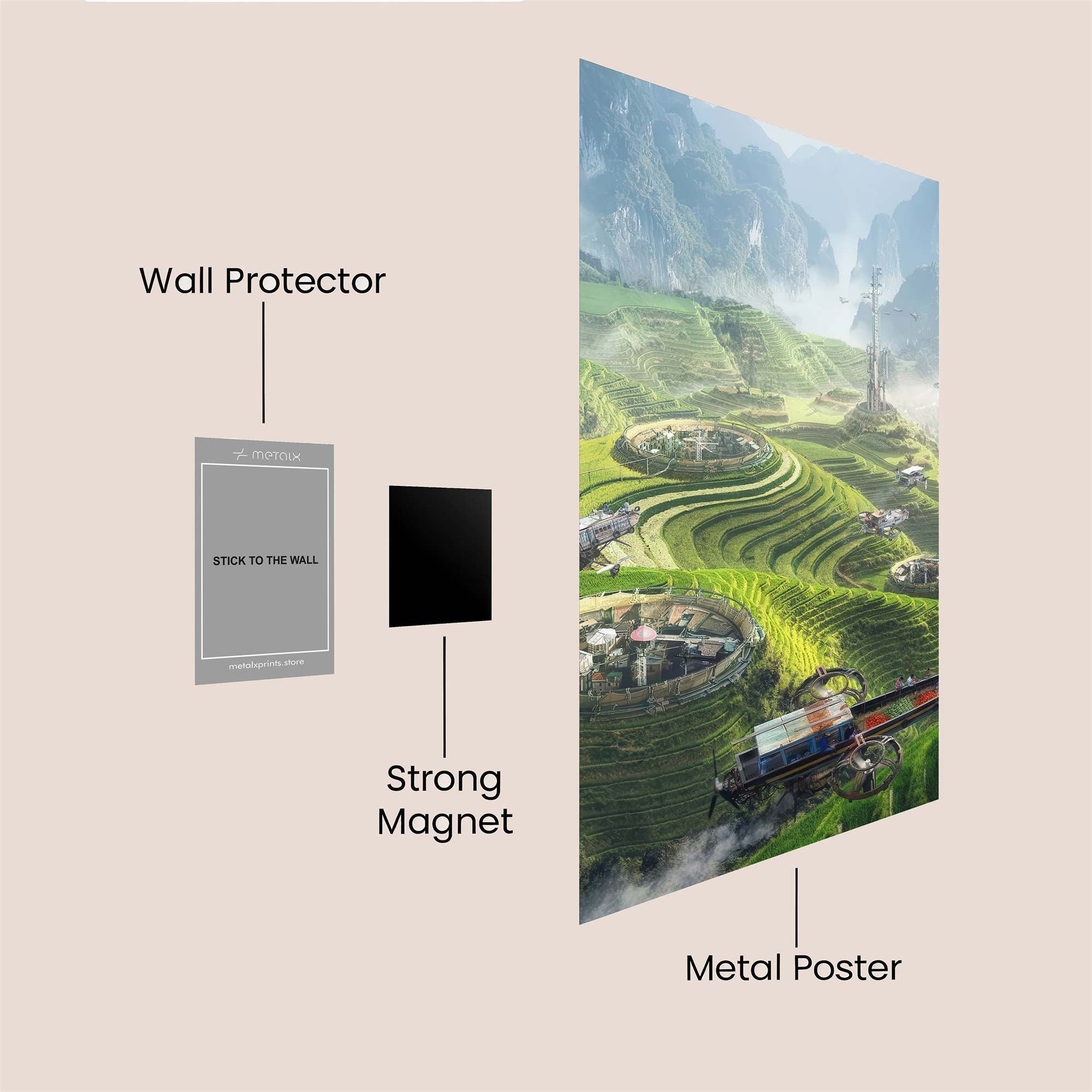 Futuristic Serenity Safe Wall Magnetic / M