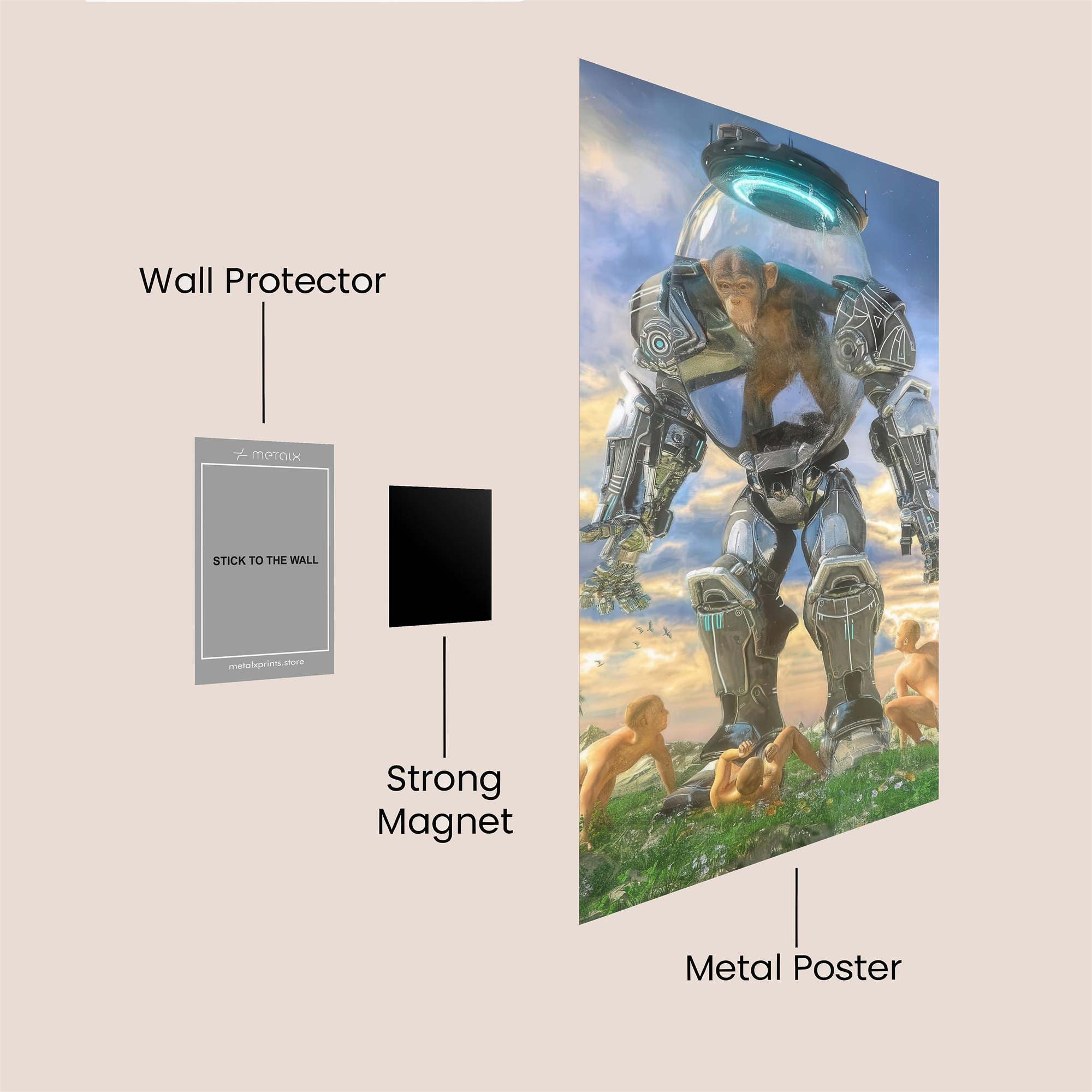 Primate Mechascene Safe Wall Magnetic / M