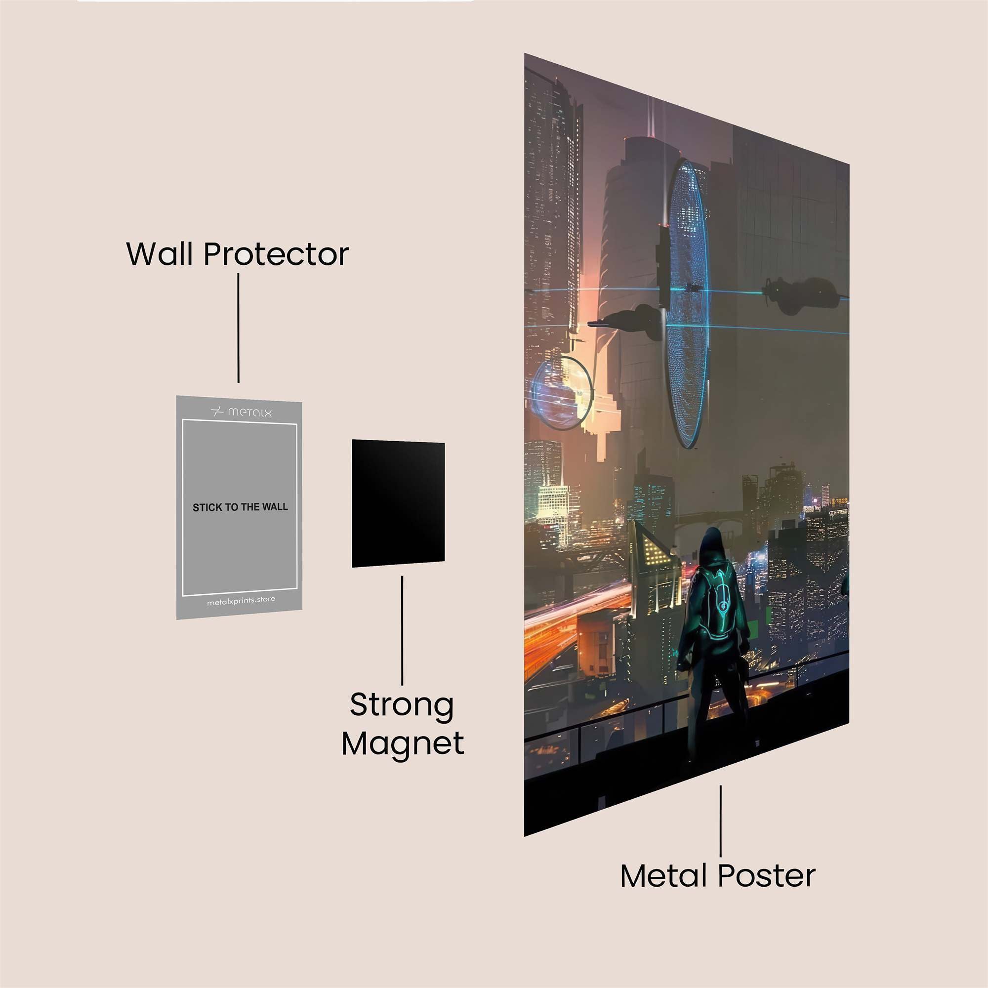 Futuristic Odyssey Safe Wall Magnetic / M