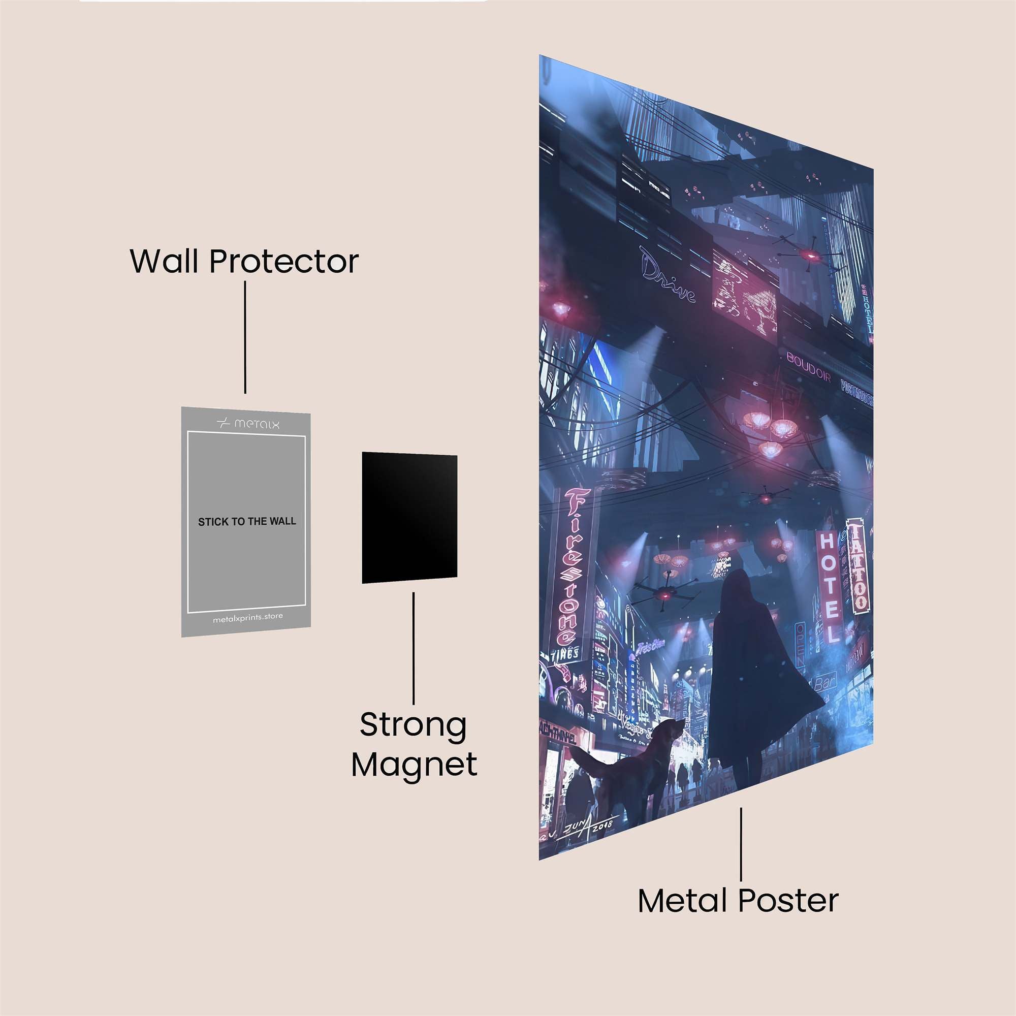 Neon Shadows Safe Wall Magnetic / M