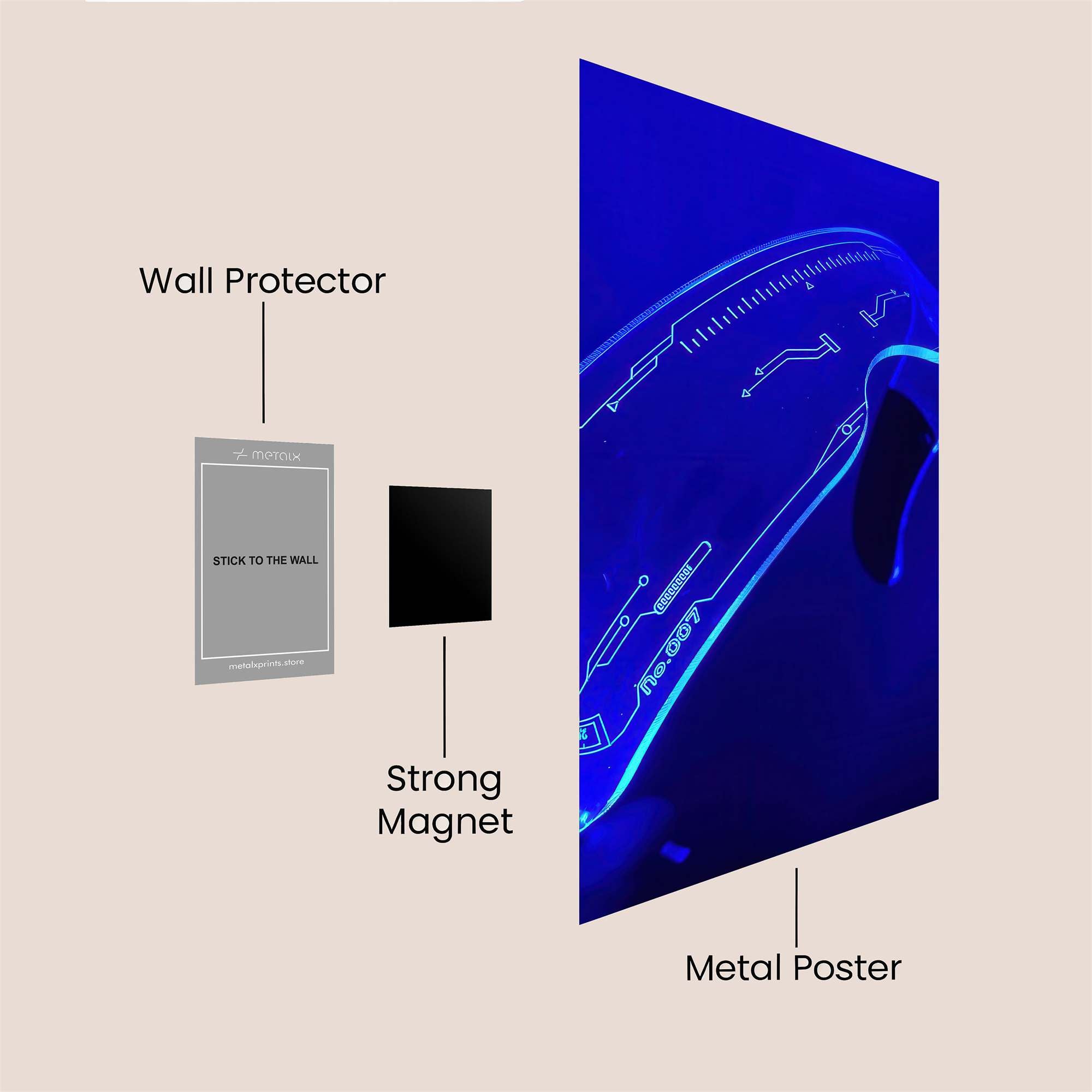 Futuristic Glow Safe Wall Magnetic / M