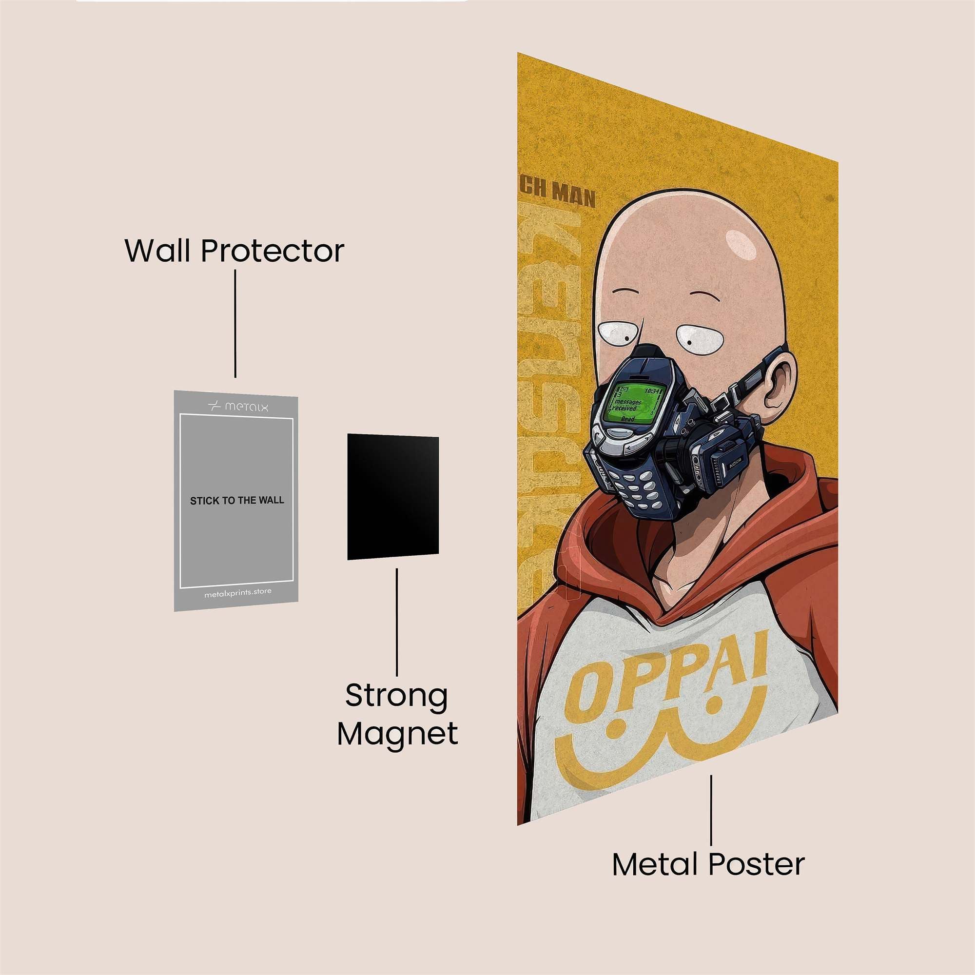 Saitama Quirky Safe Wall Magnetic / M