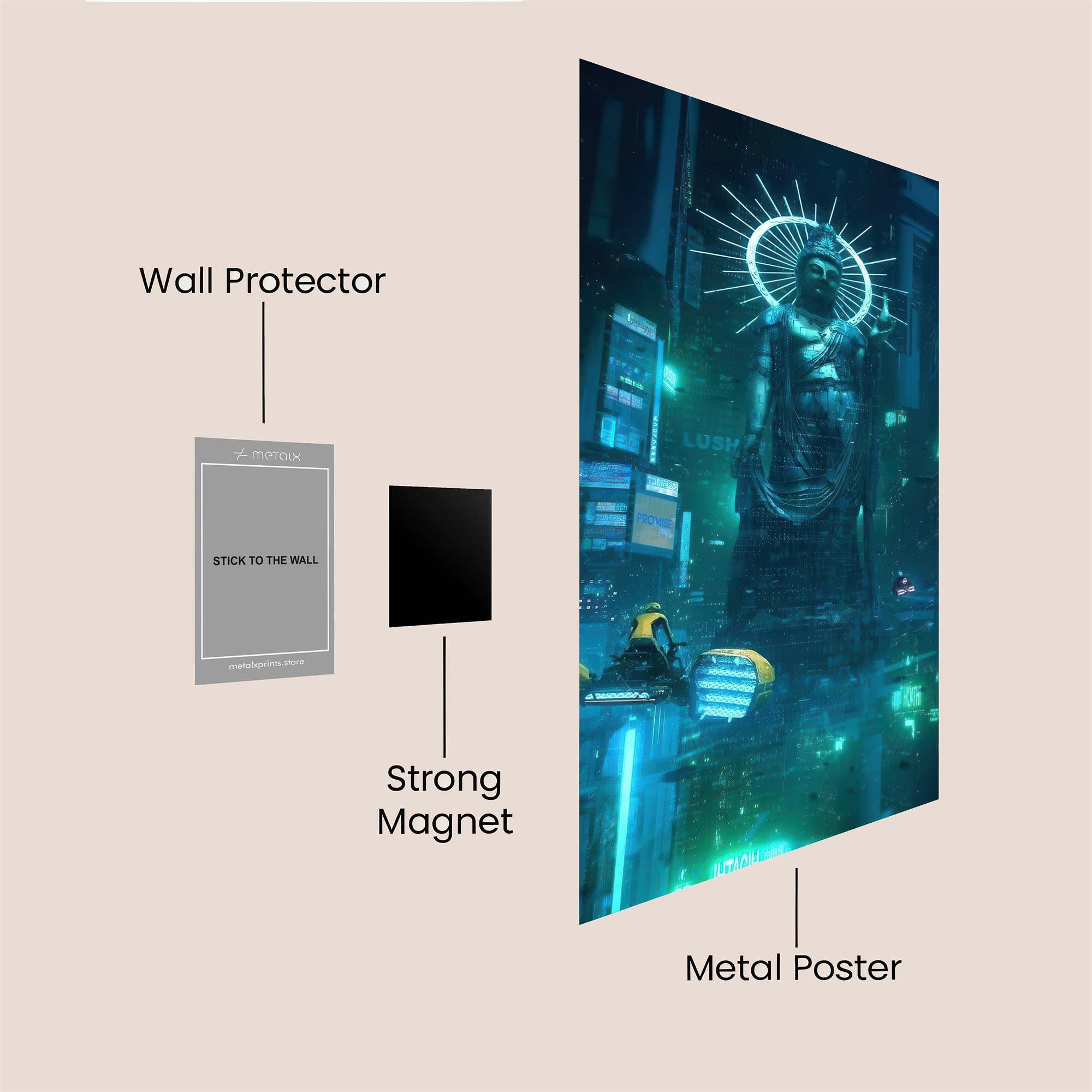 Neon Serenity Safe Wall Magnetic / M