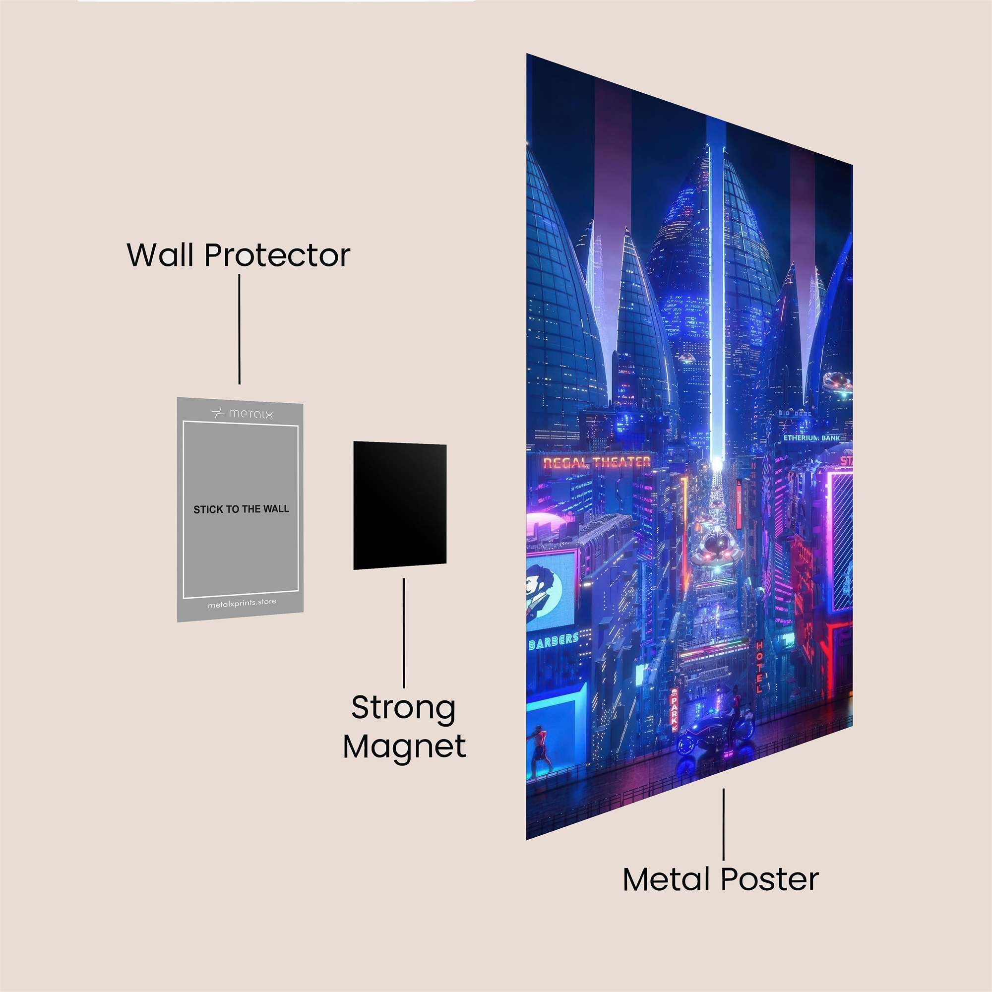 Futuristic Vibrance Safe Wall Magnetic / M