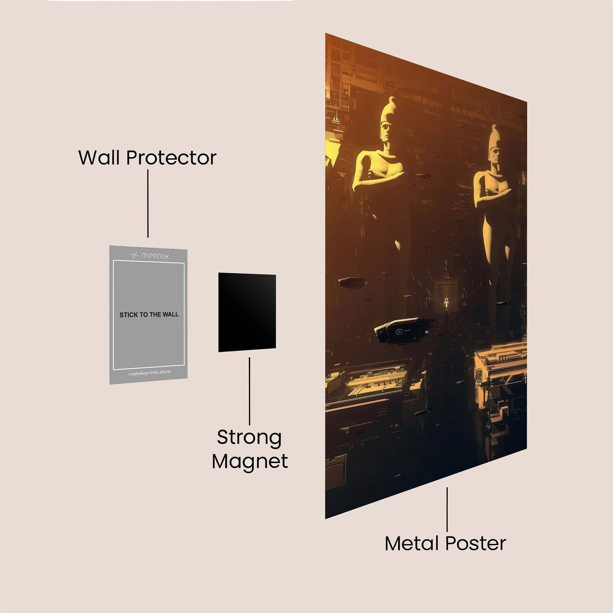 Neon Noodlescape Safe Wall Magnetic / M