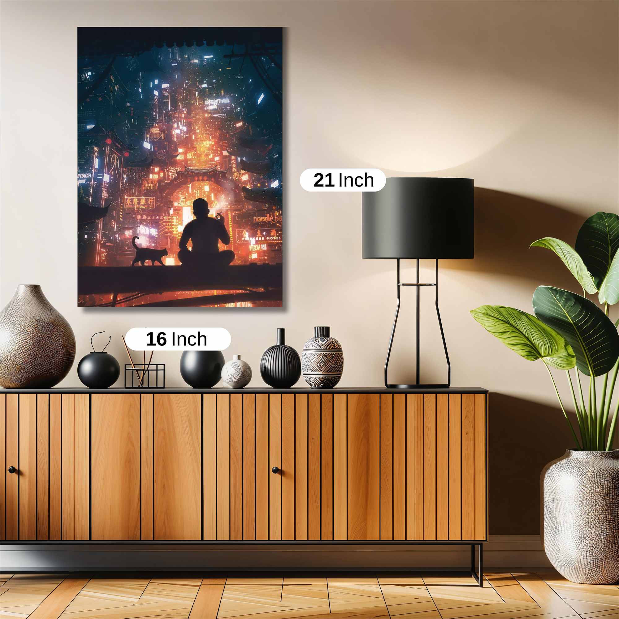 Cyber Cityscape Safe Wall Magnetic / M