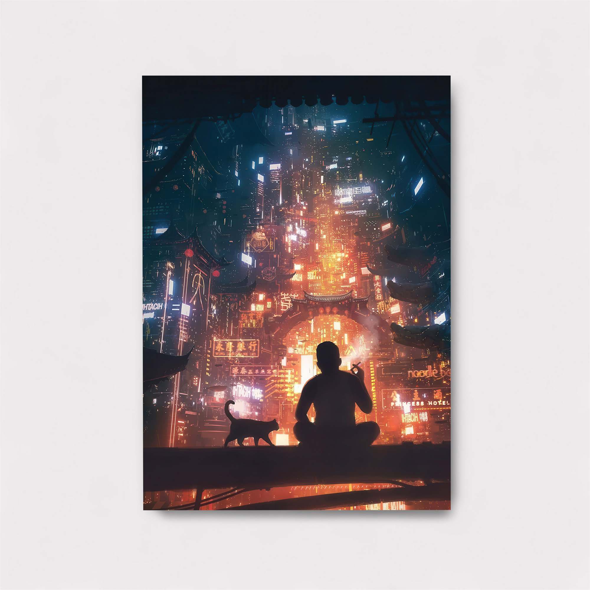 Cyber Cityscape Safe Wall Magnetic / M