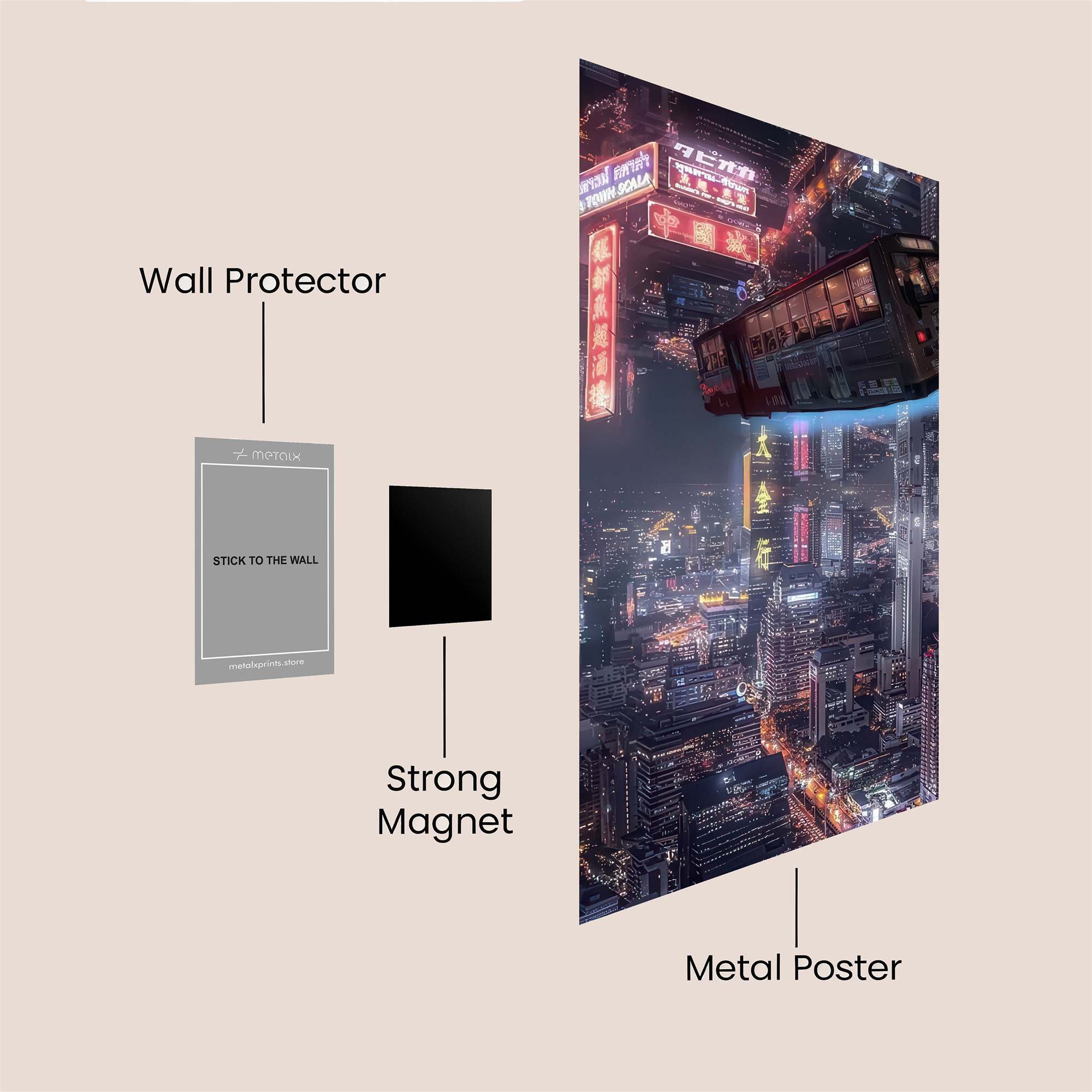 Floating Metropolis Safe Wall Magnetic / M