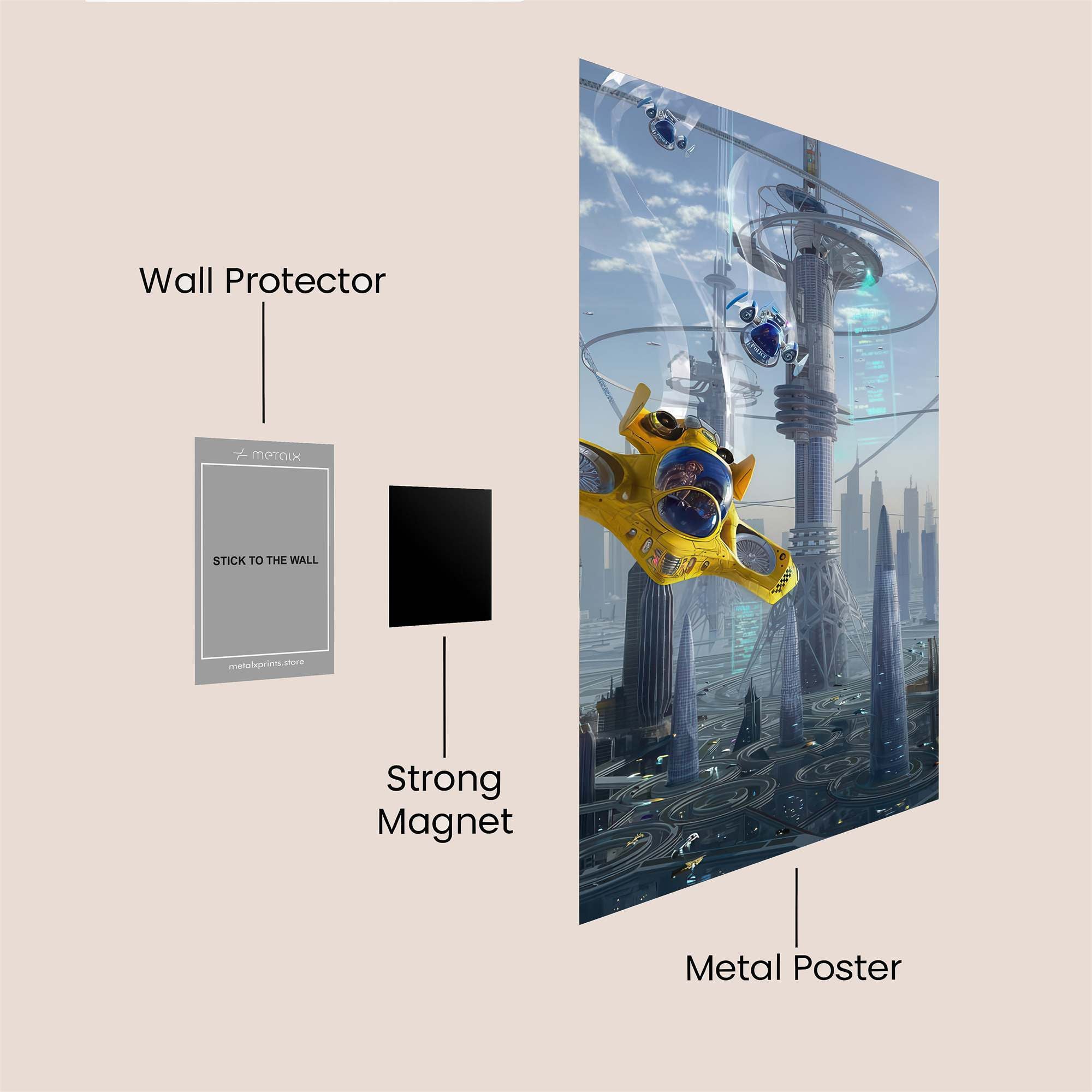 Futuristic Soar Safe Wall Magnetic / M