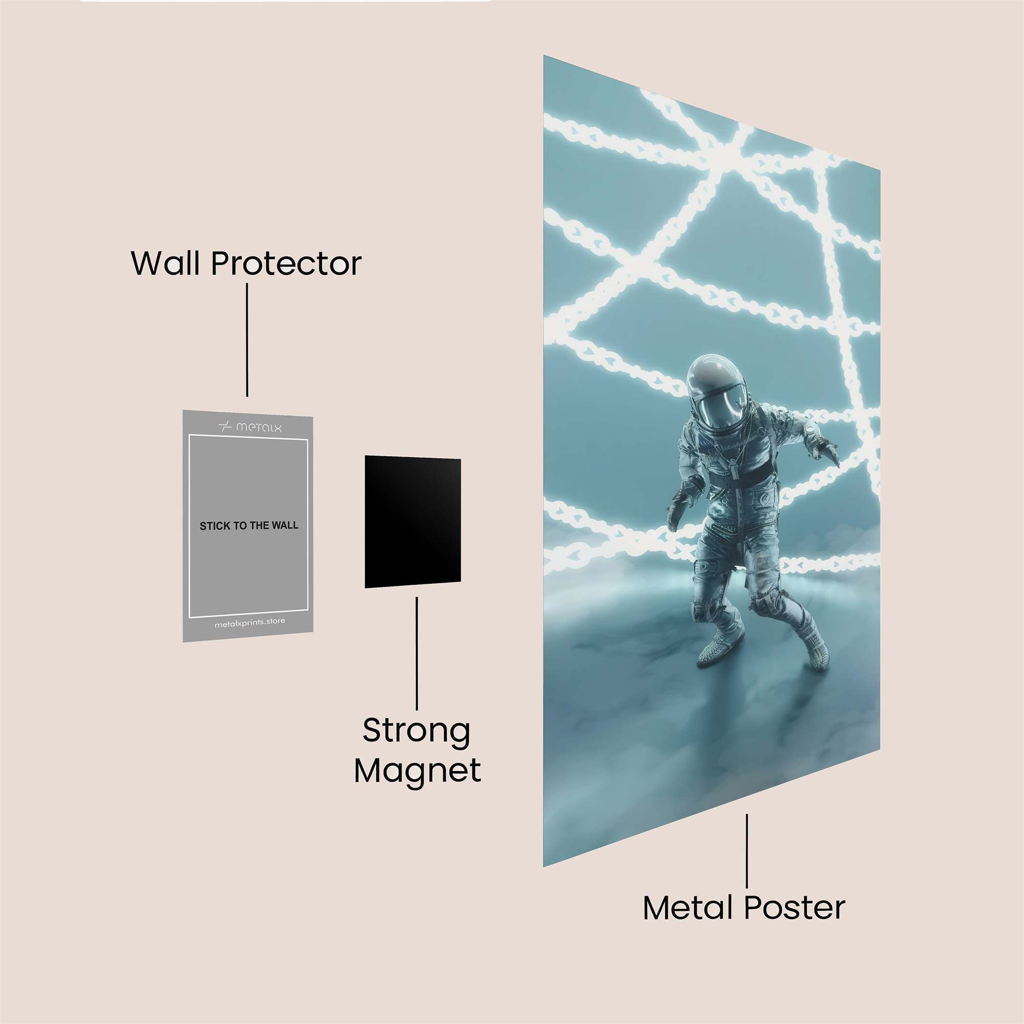 Astronaut Enigma Safe Wall Magnetic / M
