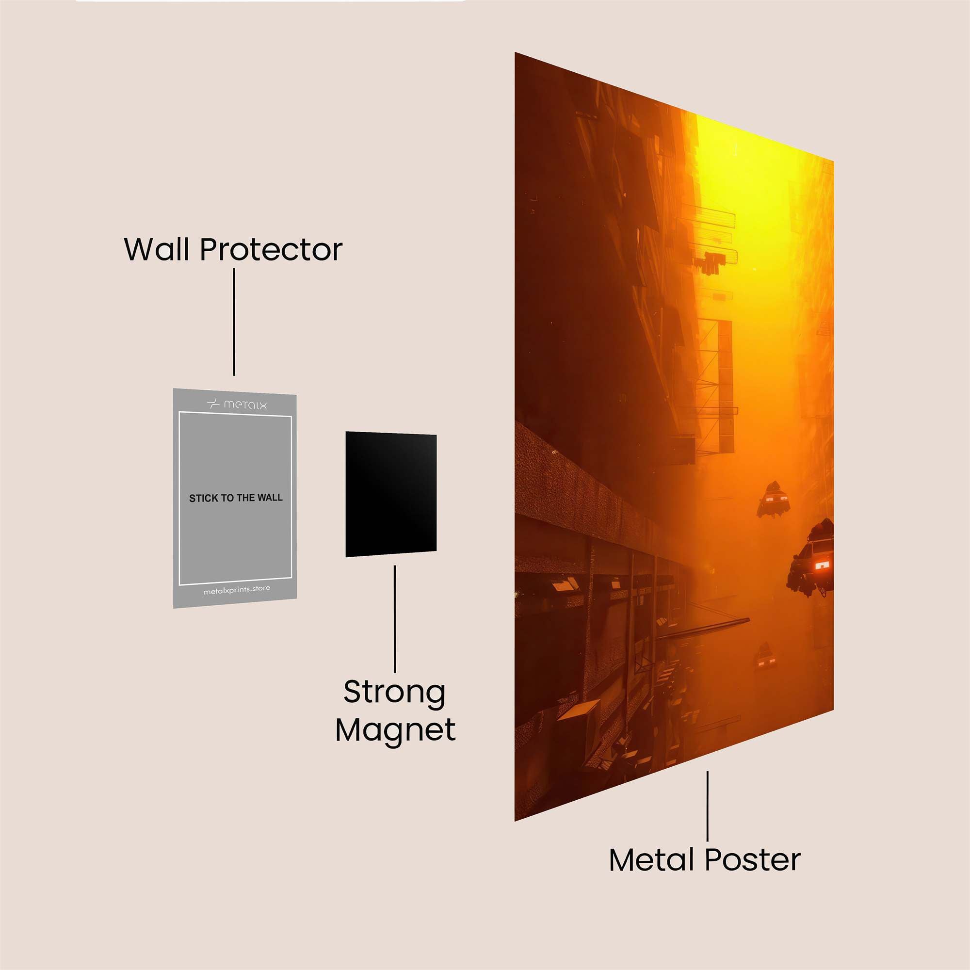 Futuristic Descent Safe Wall Magnetic / M