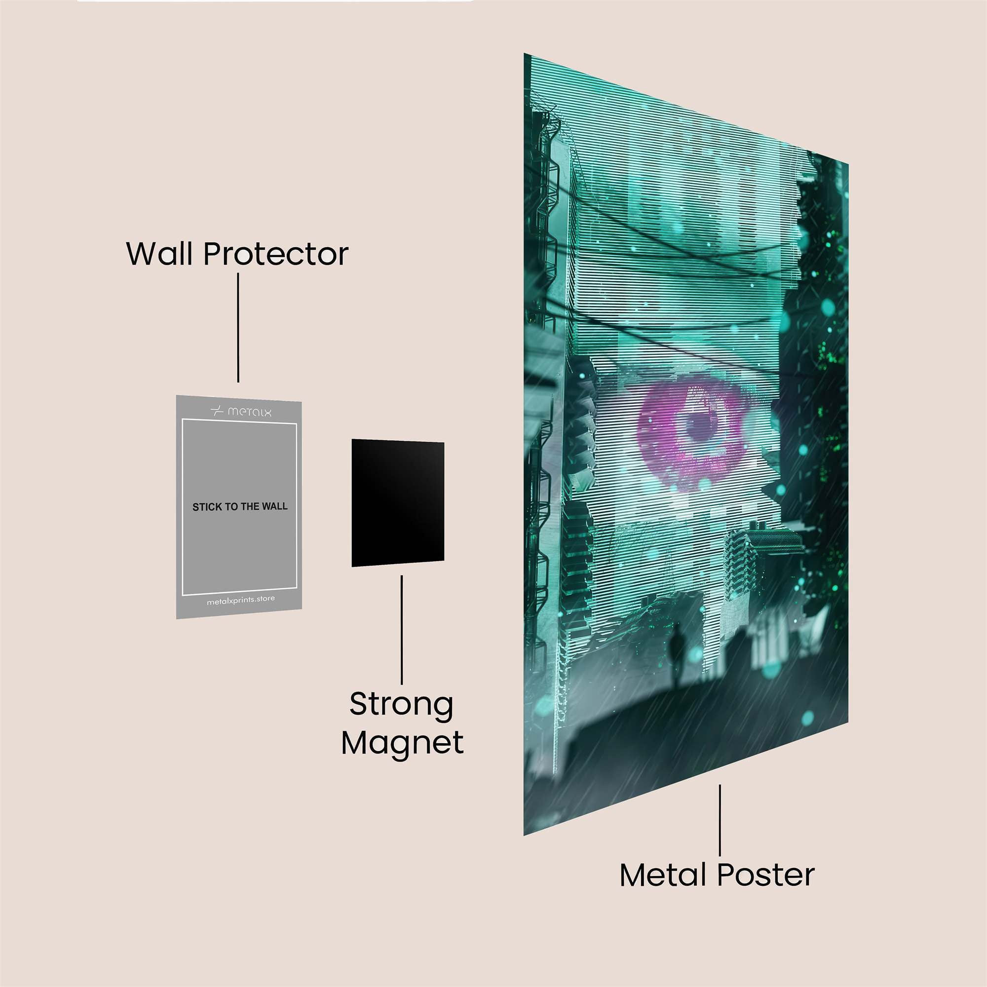 Neon Harbor Safe Wall Magnetic / M