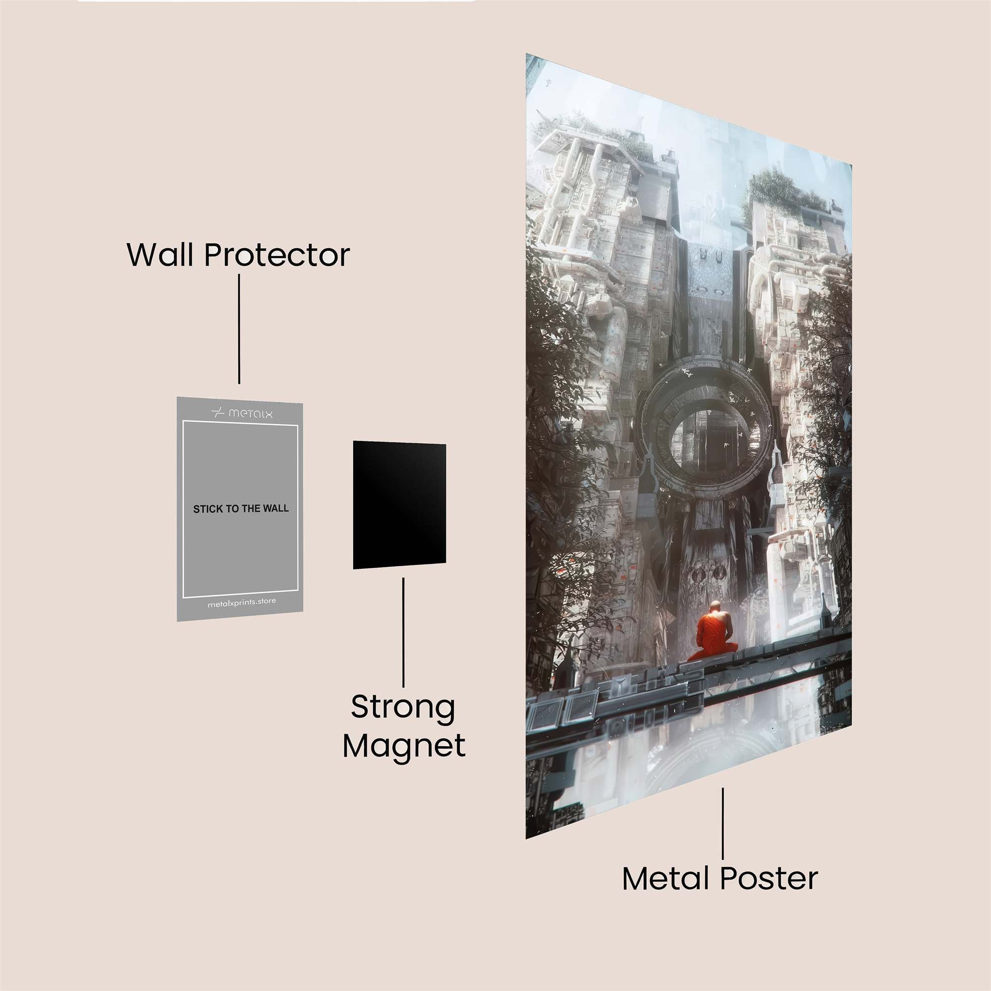 Futuristic Solitude Safe Wall Magnetic / M