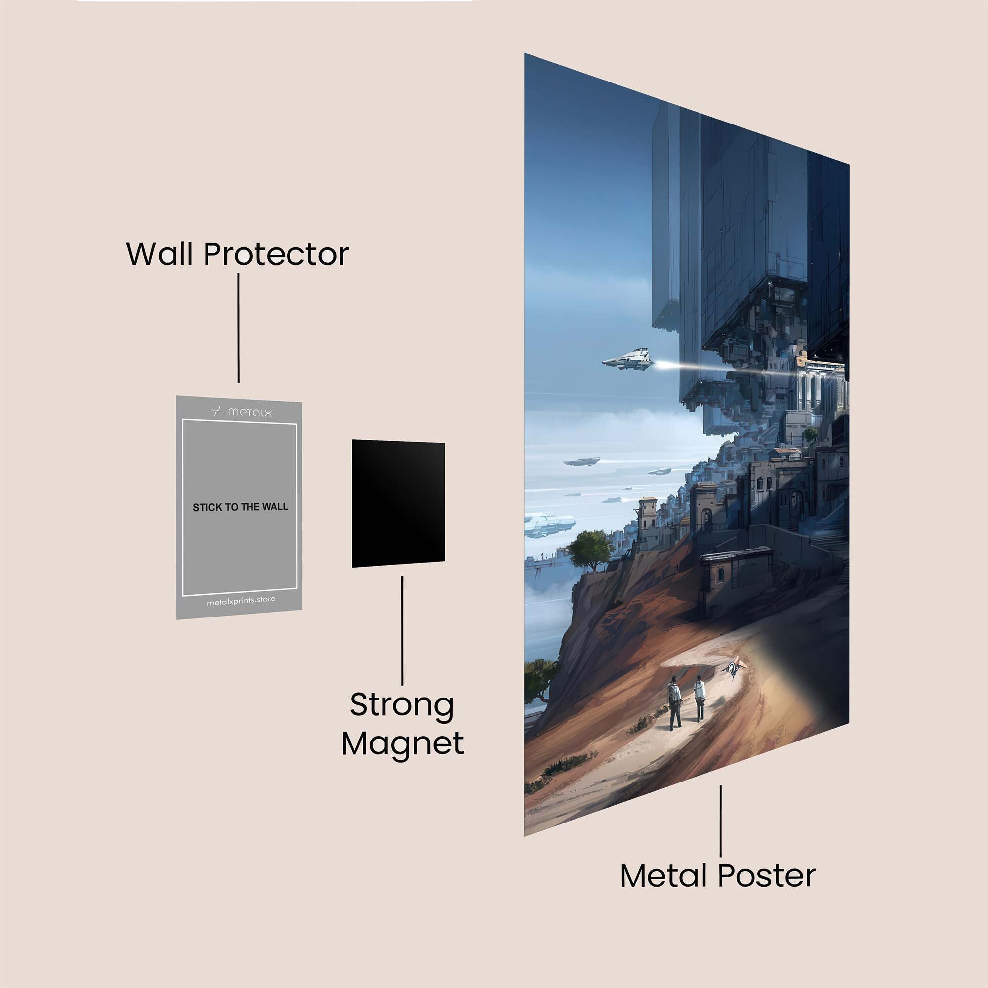 Futuristic Serenity Safe Wall Magnetic / M