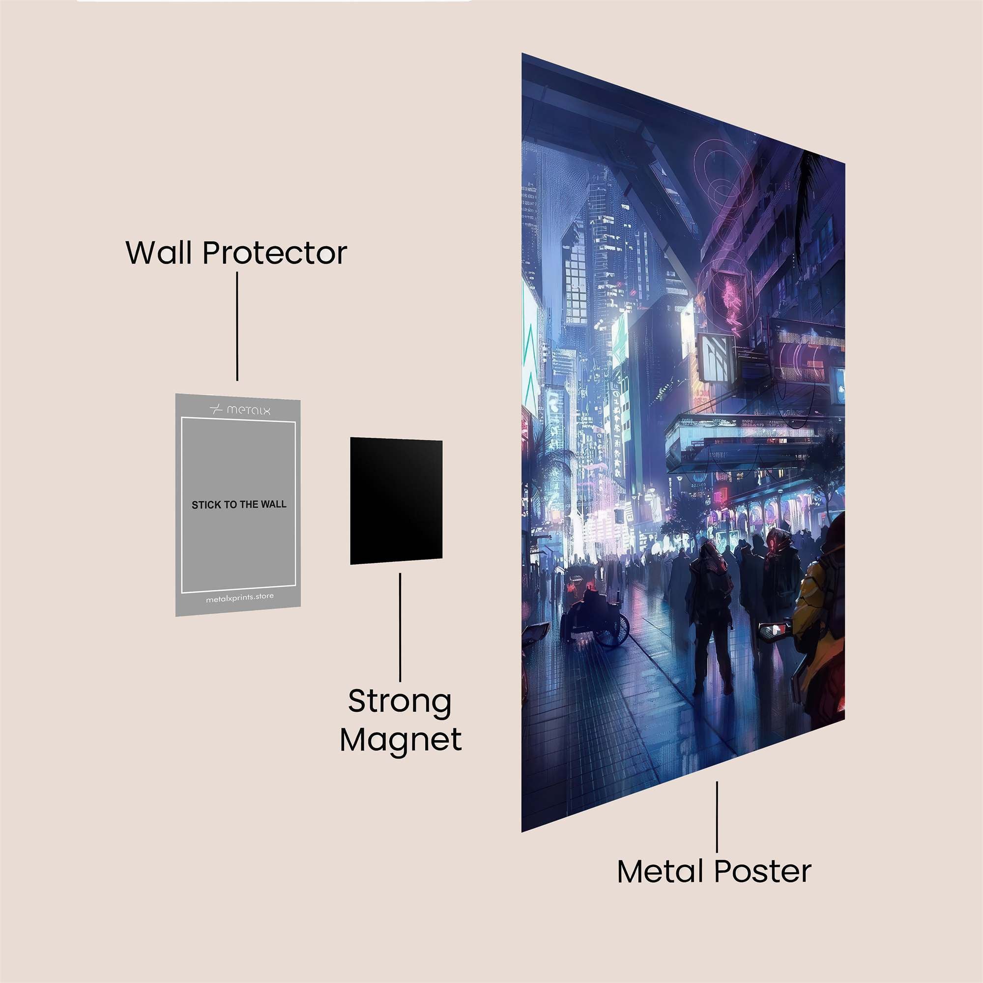 Neon Dreamscape Safe Wall Magnetic / M