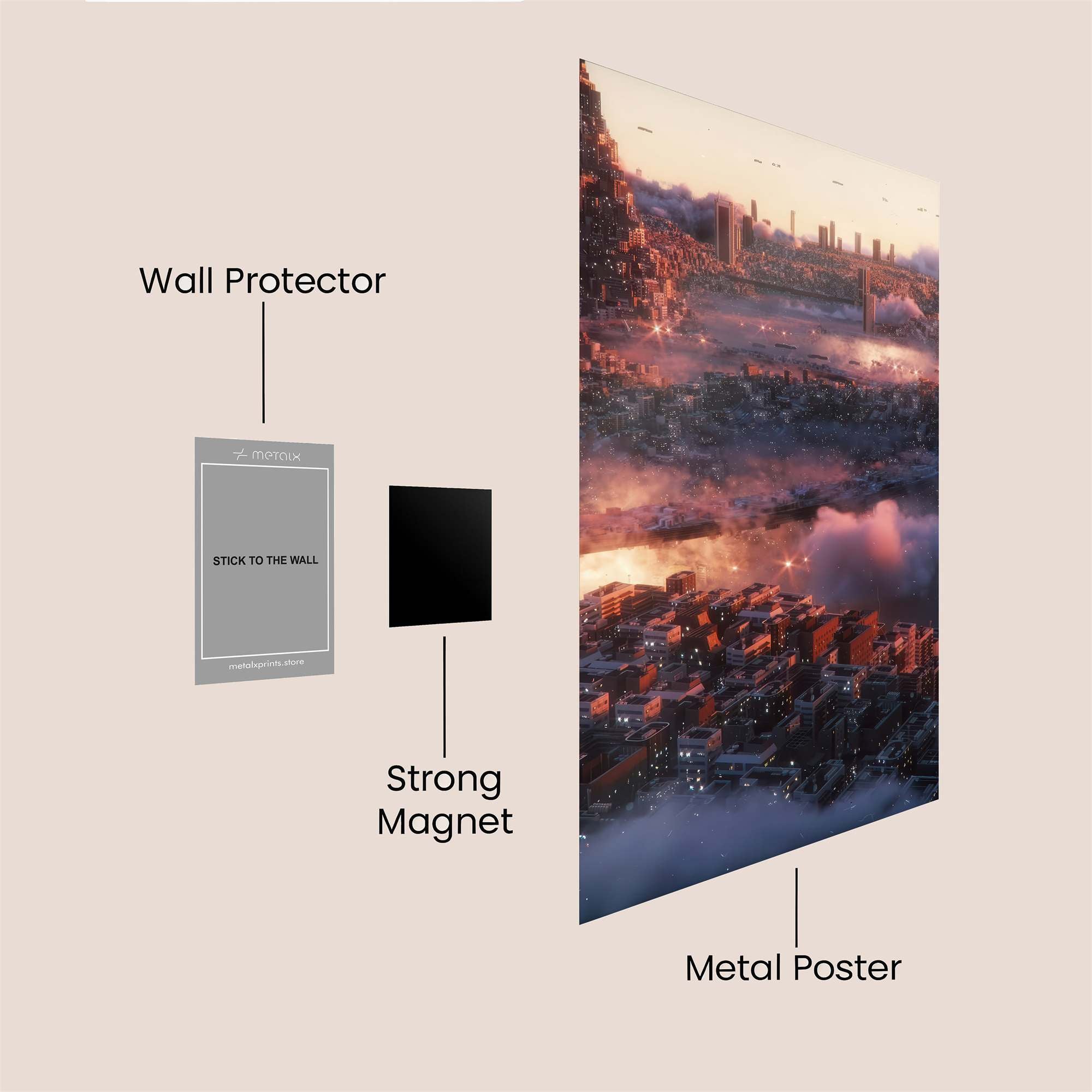 Cityscape Reverie Safe Wall Magnetic / M