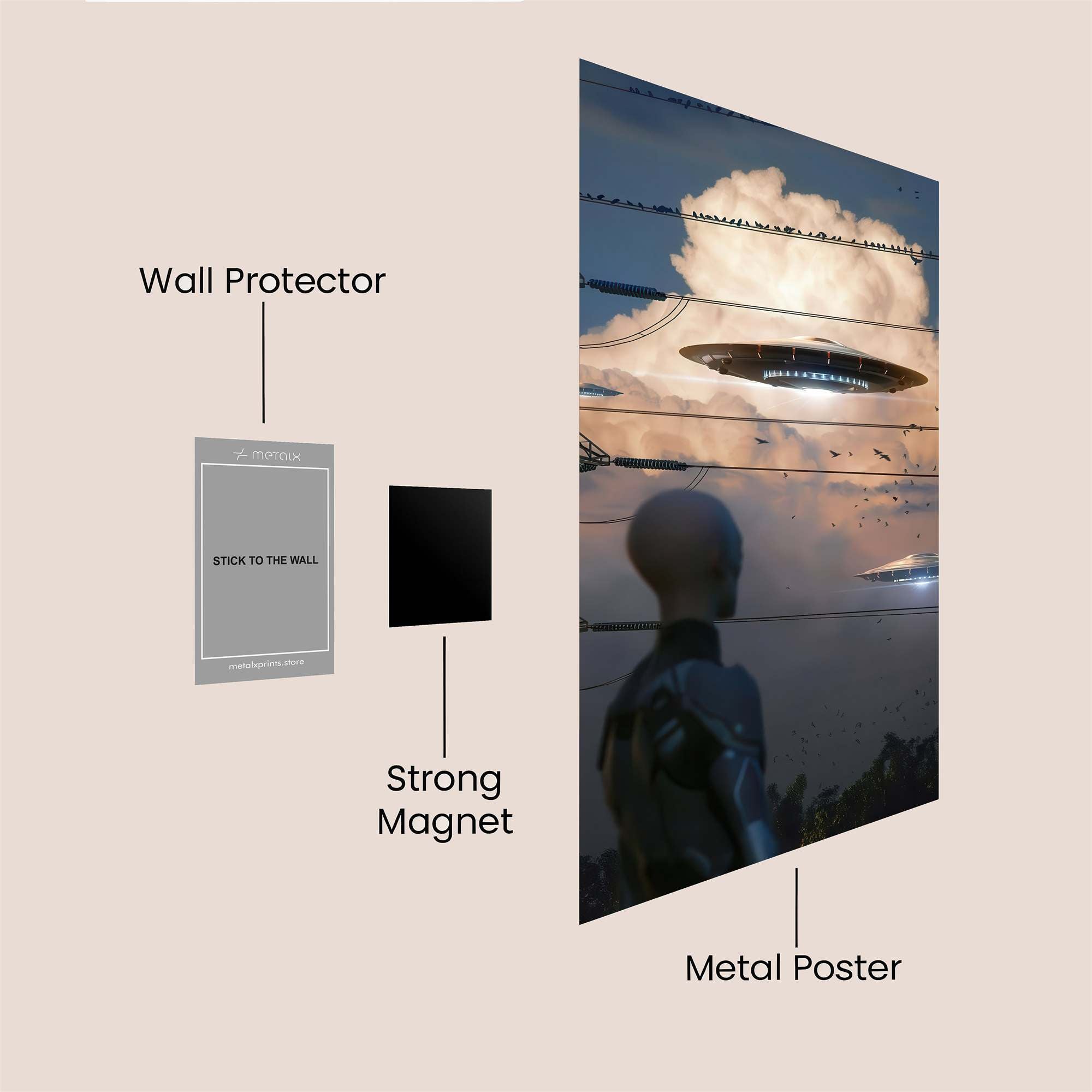 Alien Arrival Safe Wall Magnetic / M