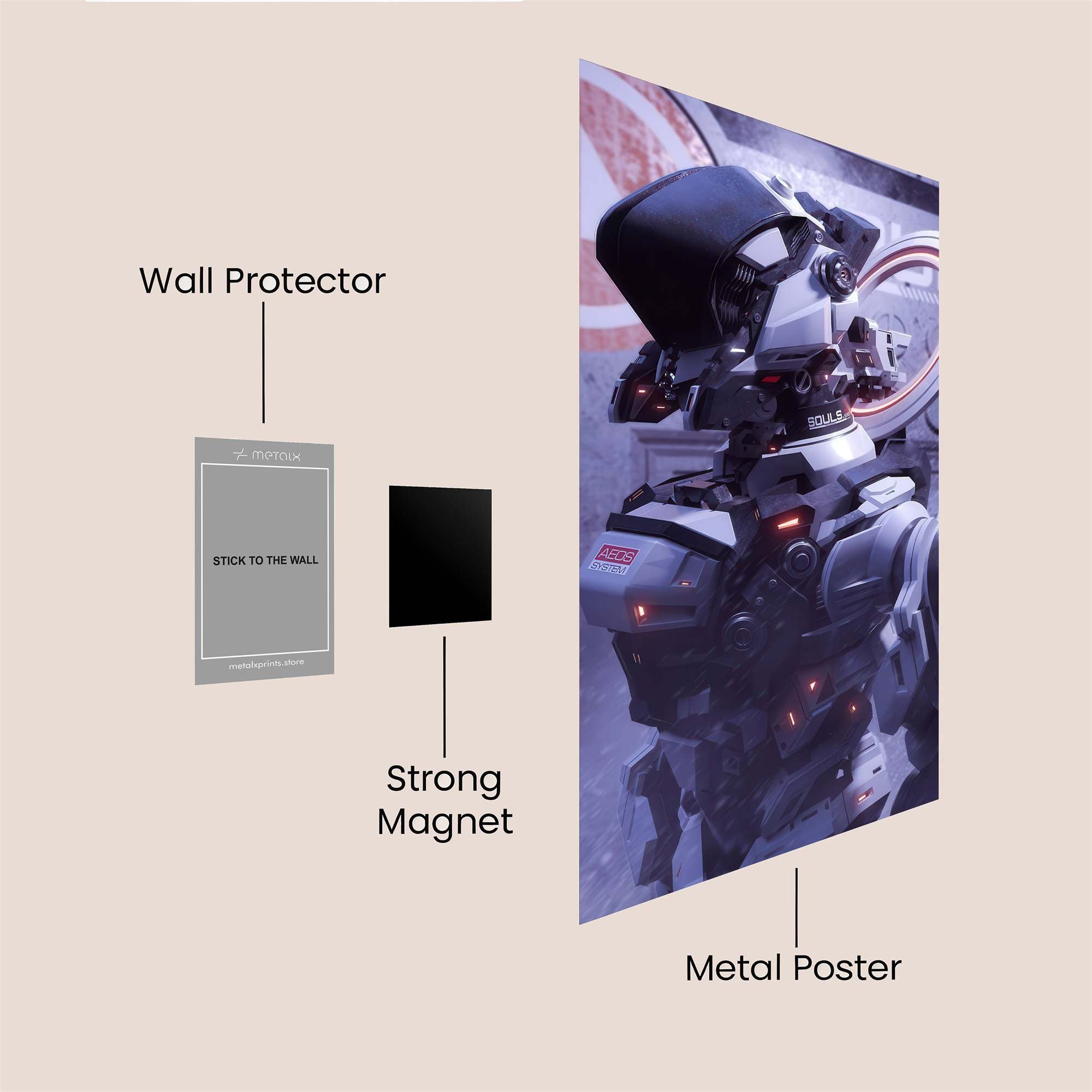 Robot Reverie Safe Wall Magnetic / M