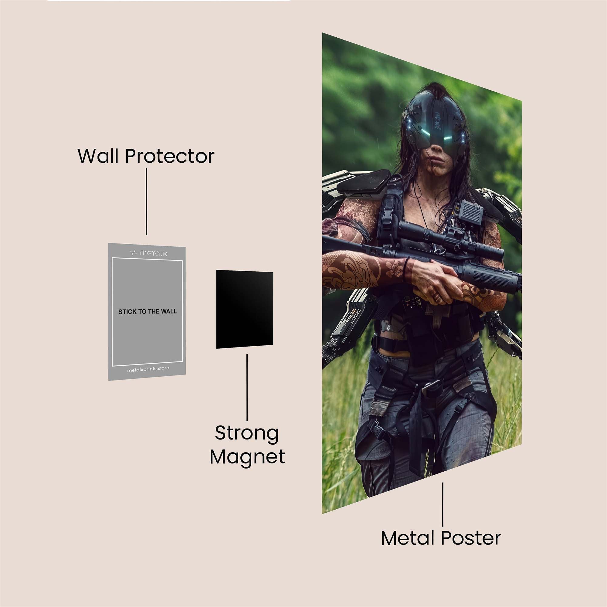 Cyber Warrior Safe Wall Magnetic / M