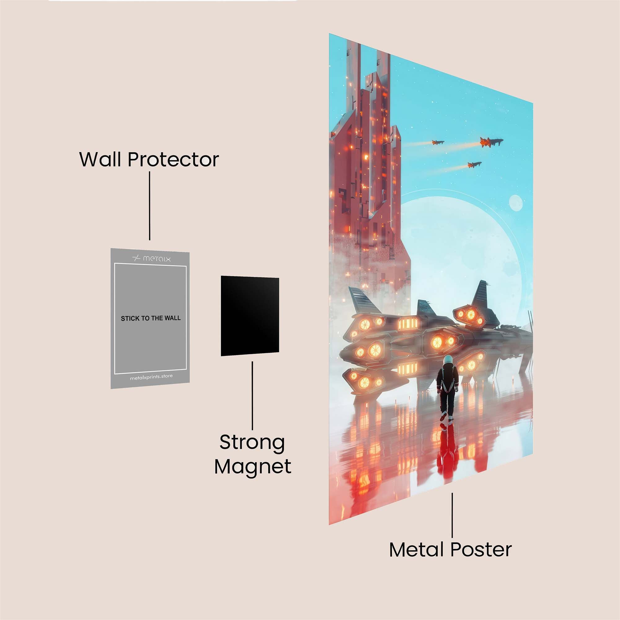 Futuristic Departure Safe Wall Magnetic / M